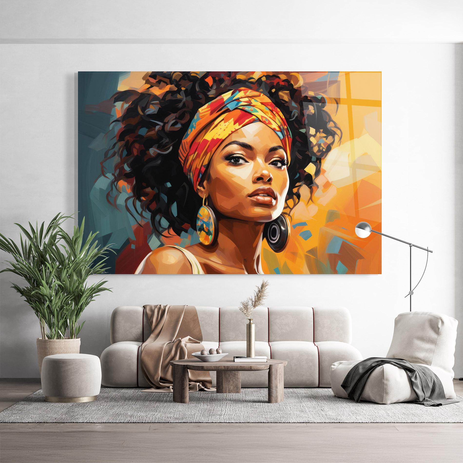 Glasbild Colorful Ethic Portrait mockup 9