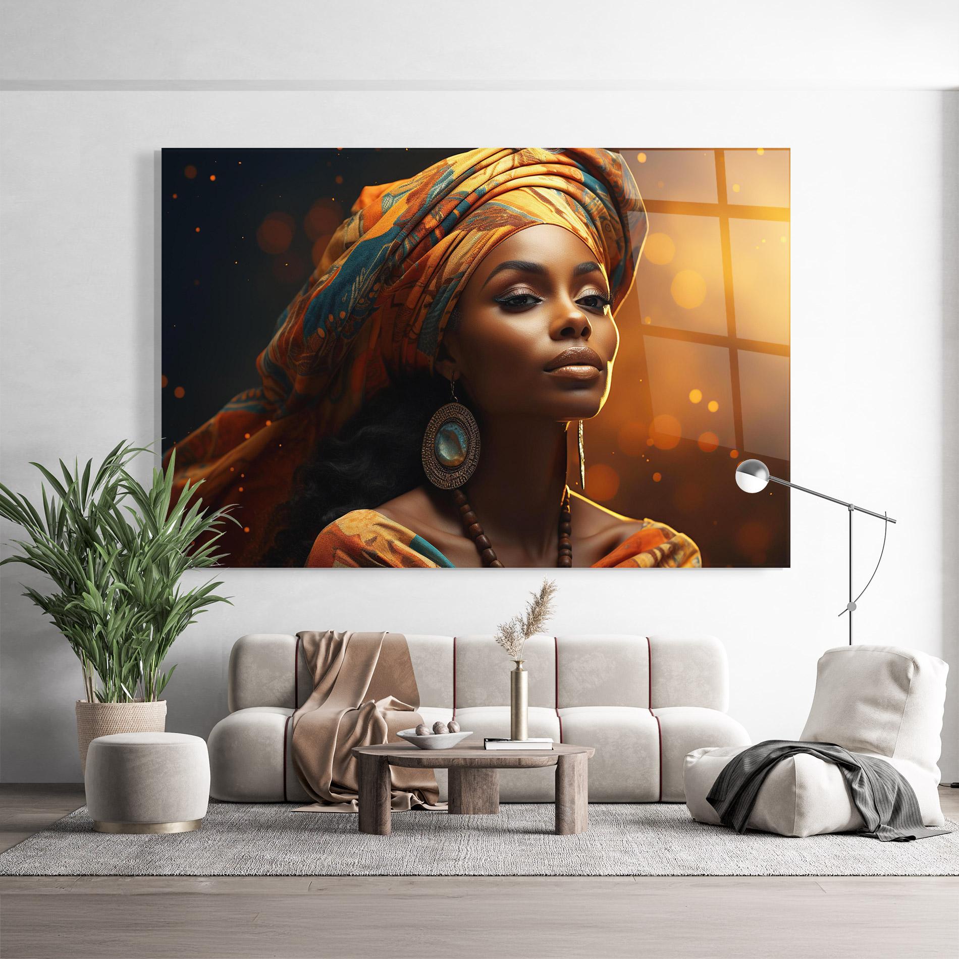 Glasbild Fashion African Portrait mockup 9