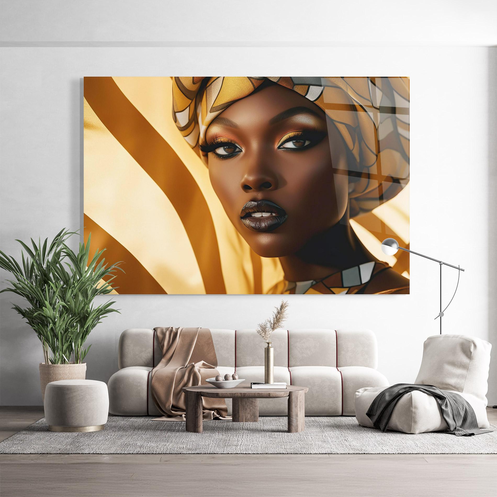 Glasbild Fashion African Woman mockup 9