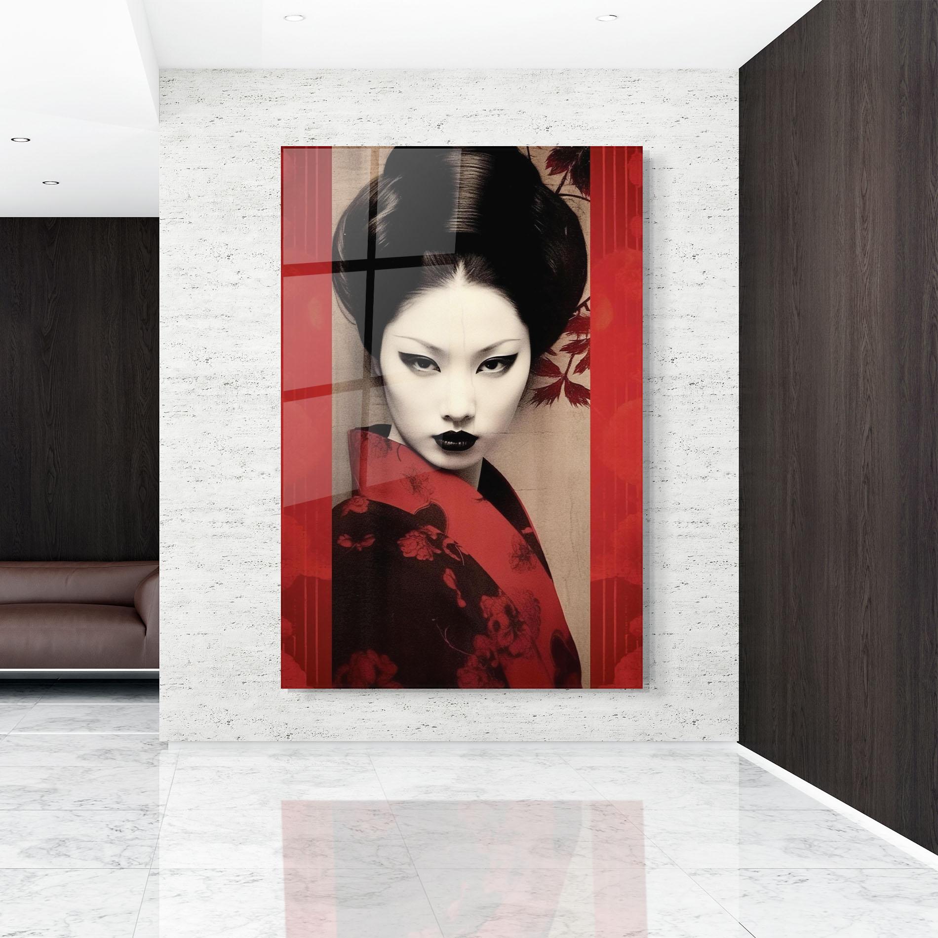 Glasbild Black Asiatic Makeup mockup 9