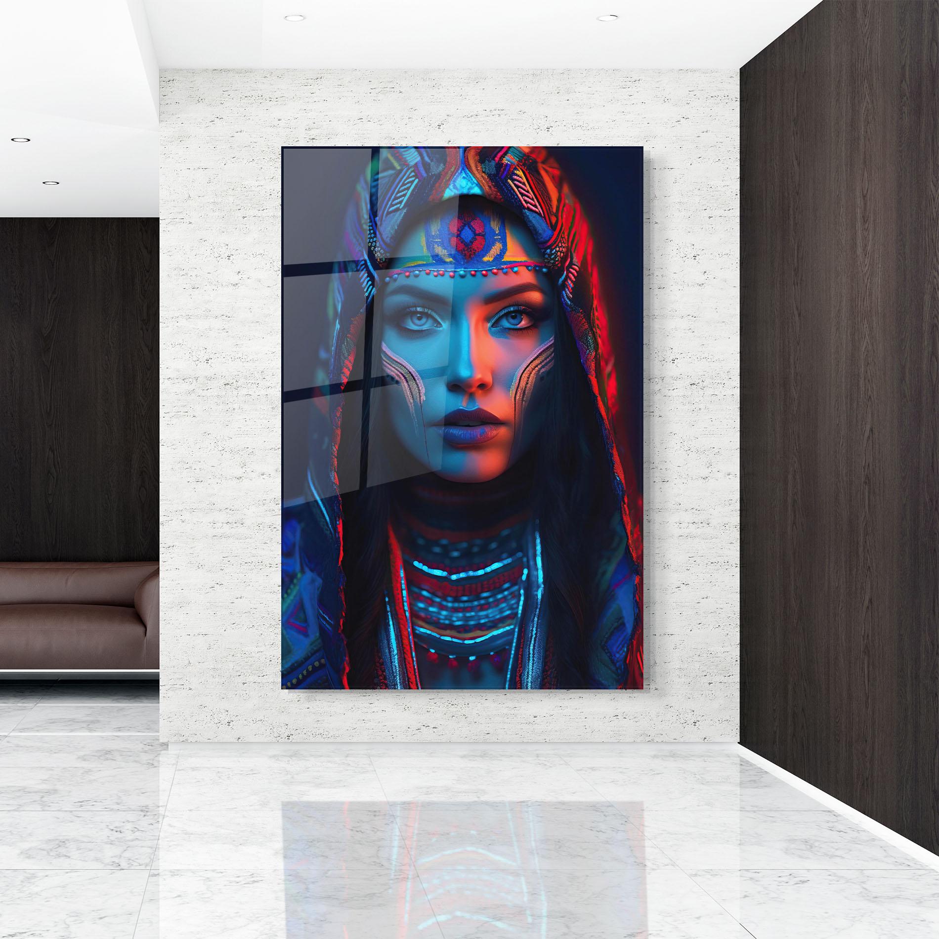 Glasbild Blue Red Light Hood mockup 9