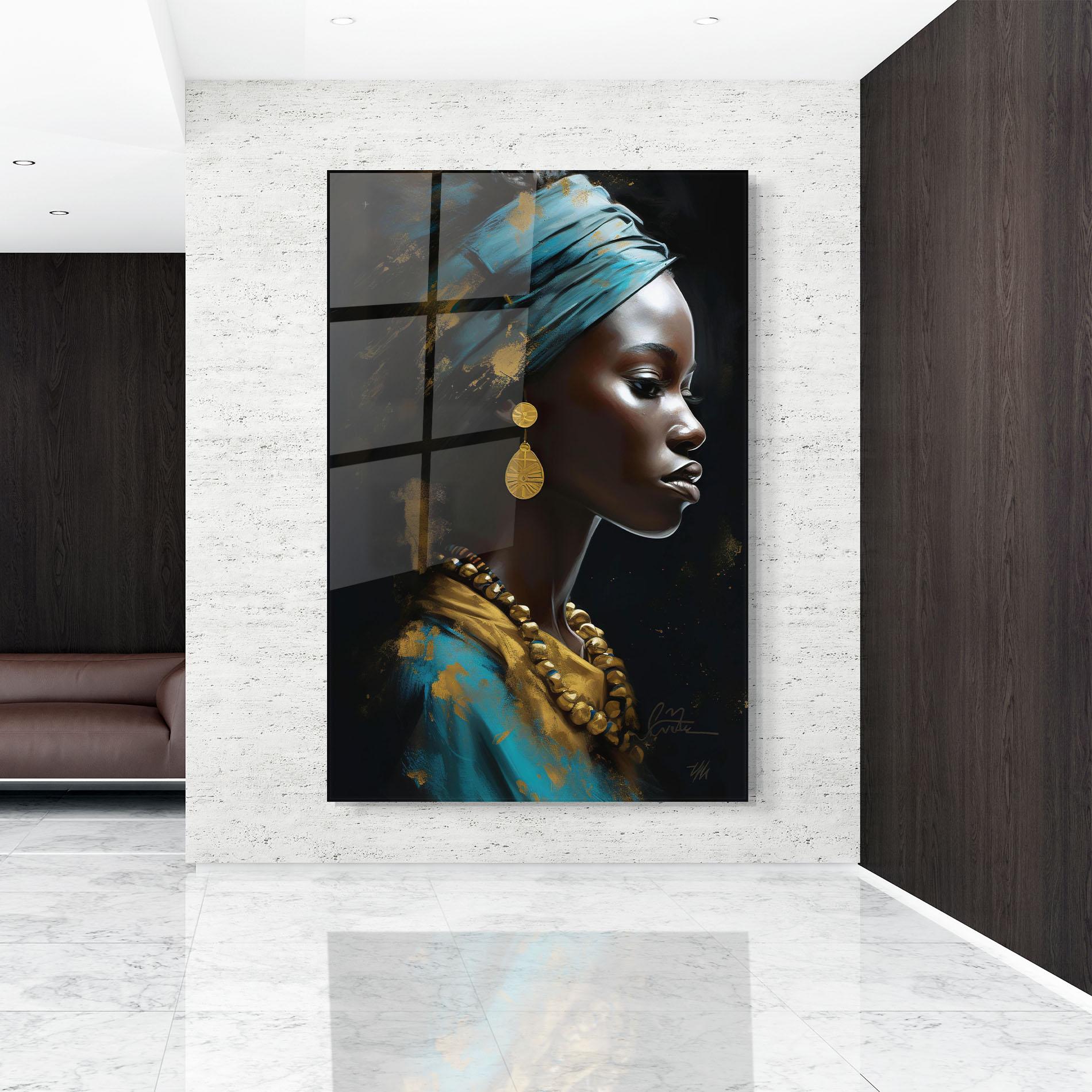 Glasbild Blue Turban mockup 9