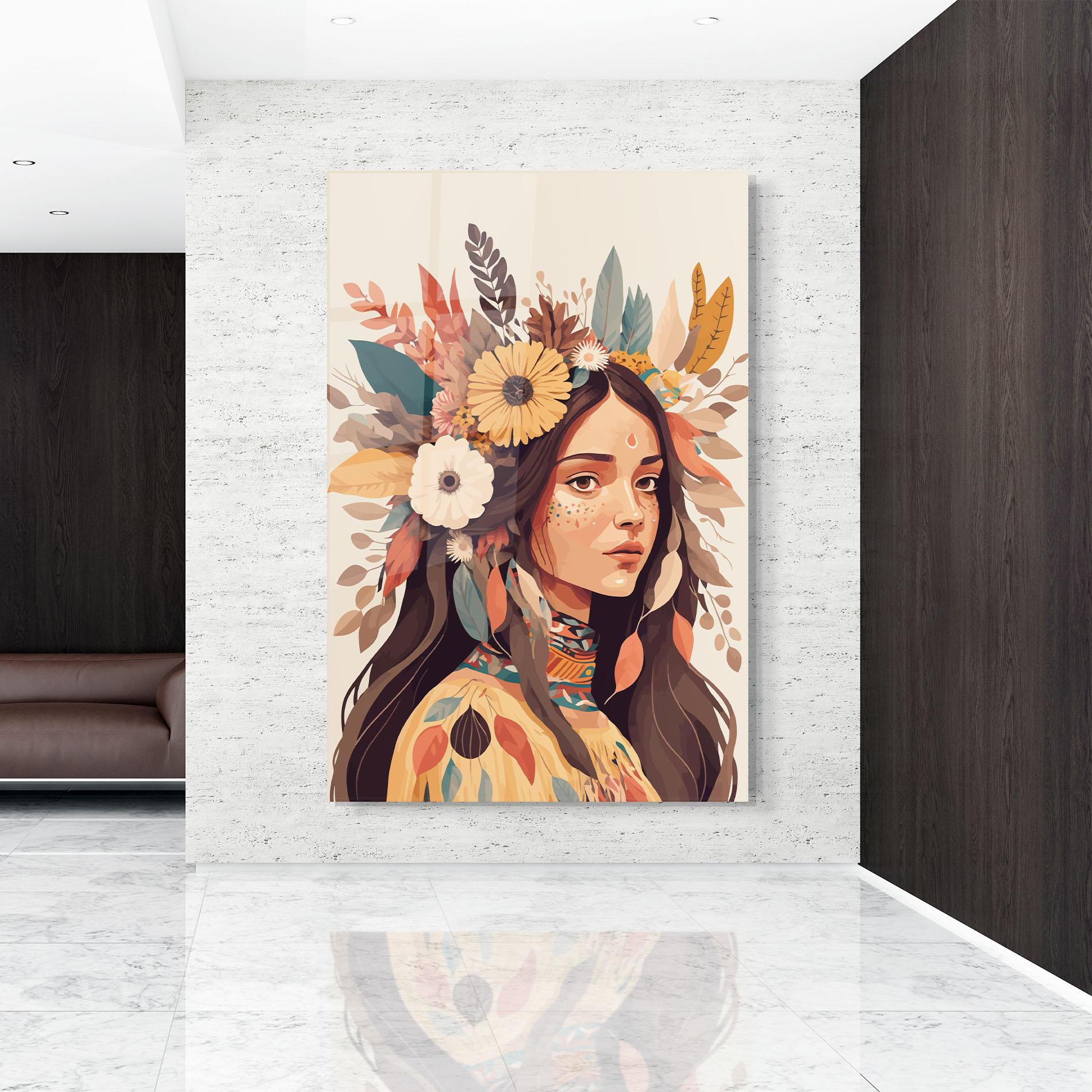 Glasbild Boho Girl mockup 9