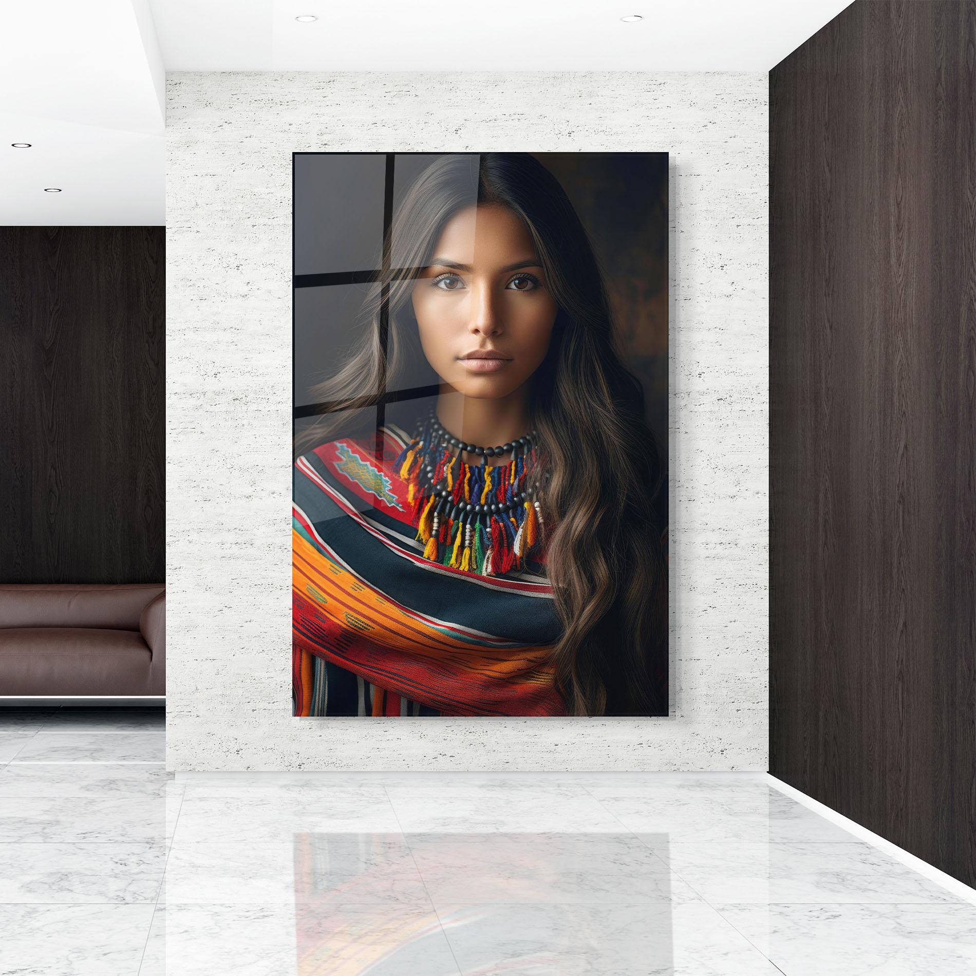 Glasbild Colorful Scarf mockup 9