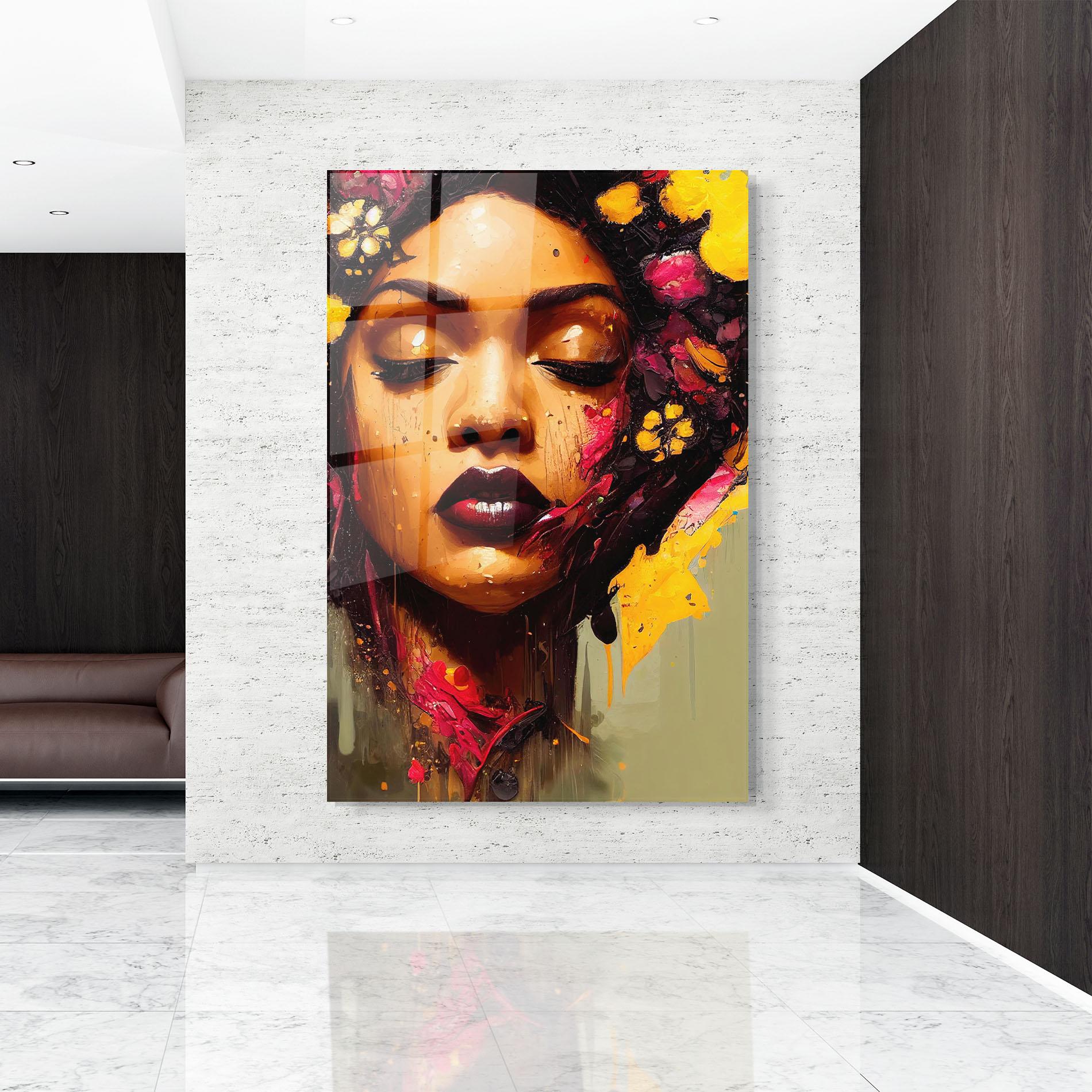 Glasbild Ebony Woman mockup 9