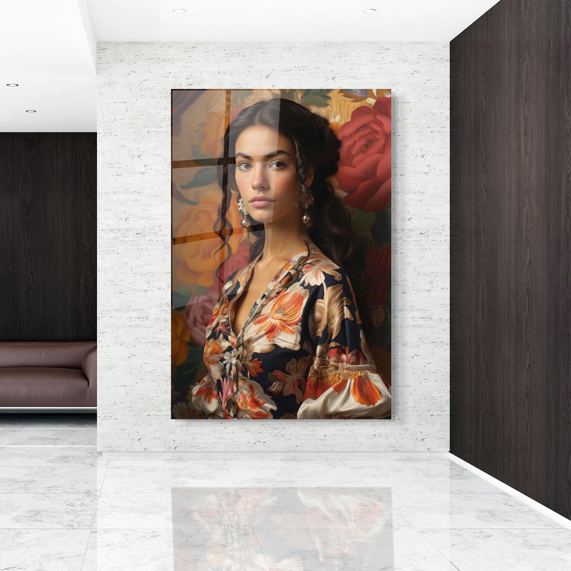 Glasbild Floral Dress Lady mockup 9