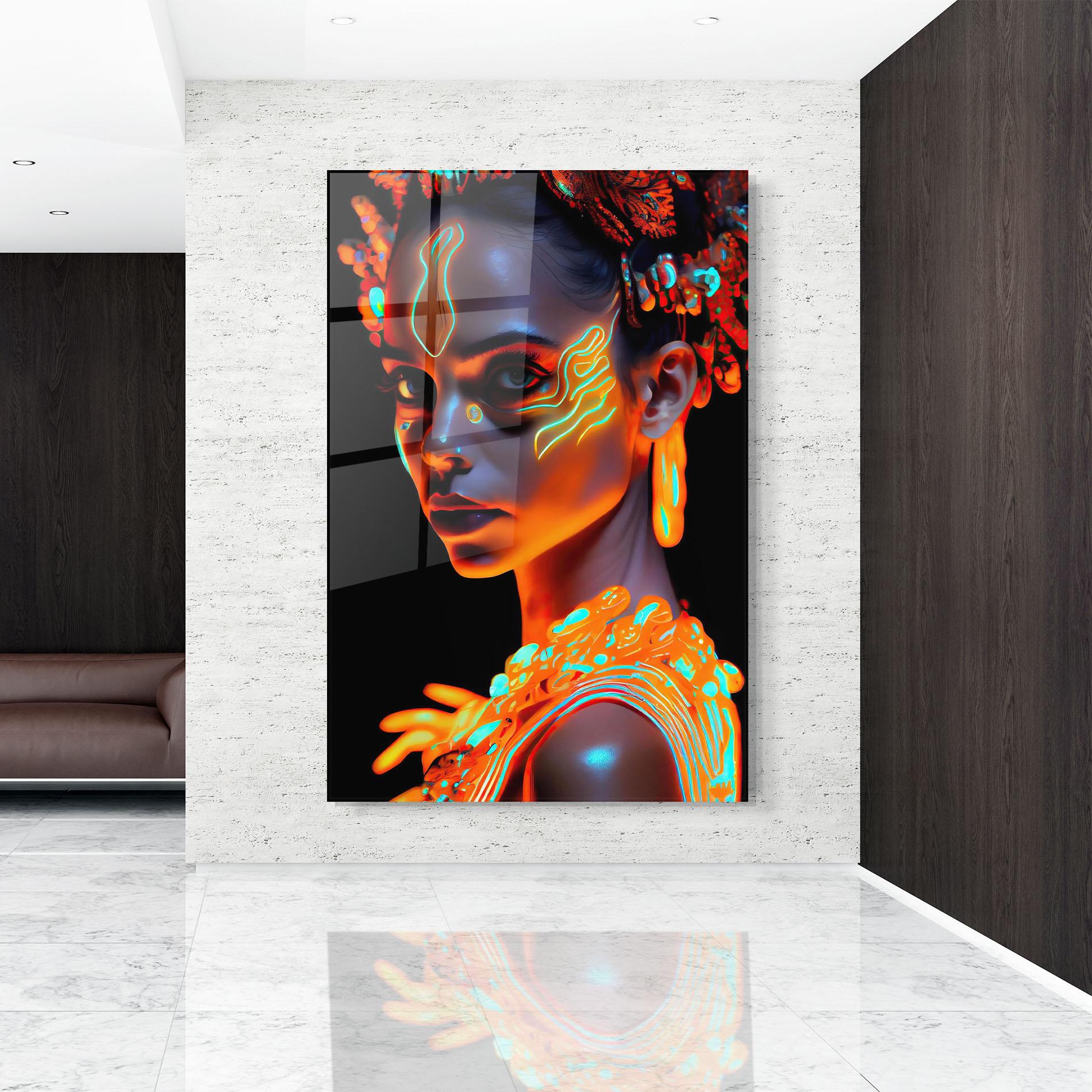 Glasbild Glowing Face Paint mockup 9