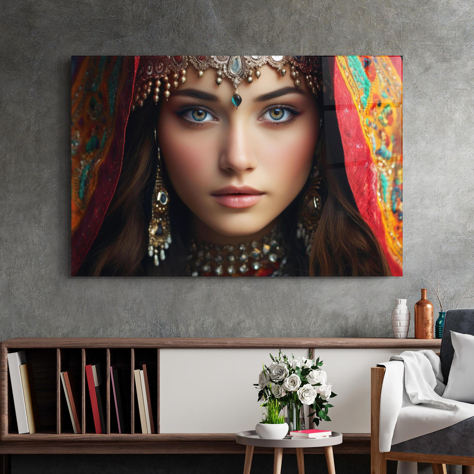 Glasbild Blue Green Culture Eye mockup 2