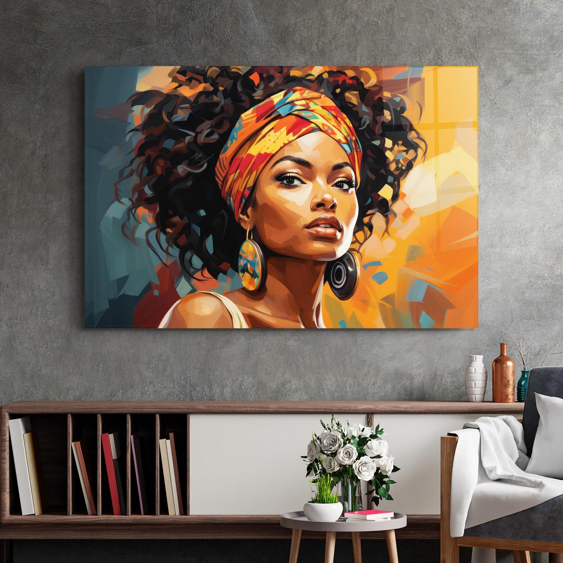 Glasbild Colorful Ethic Portrait mockup 2