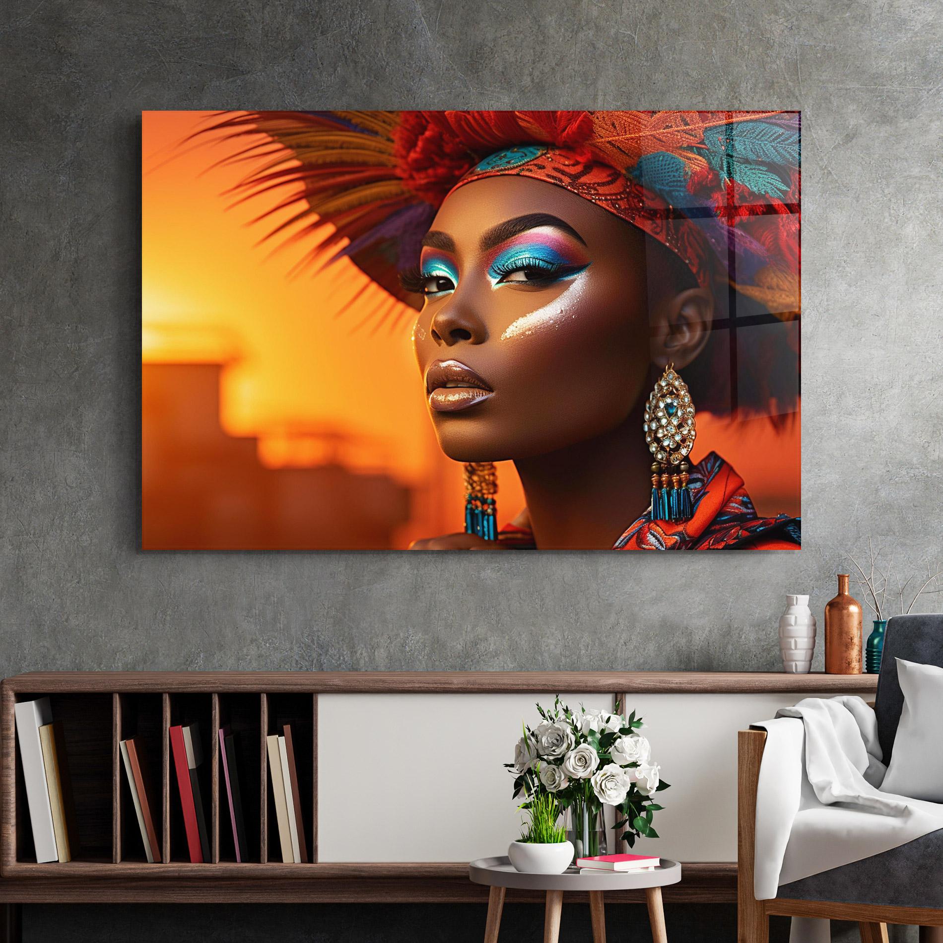 Glasbild Elaborate Makeup Woman mockup 2