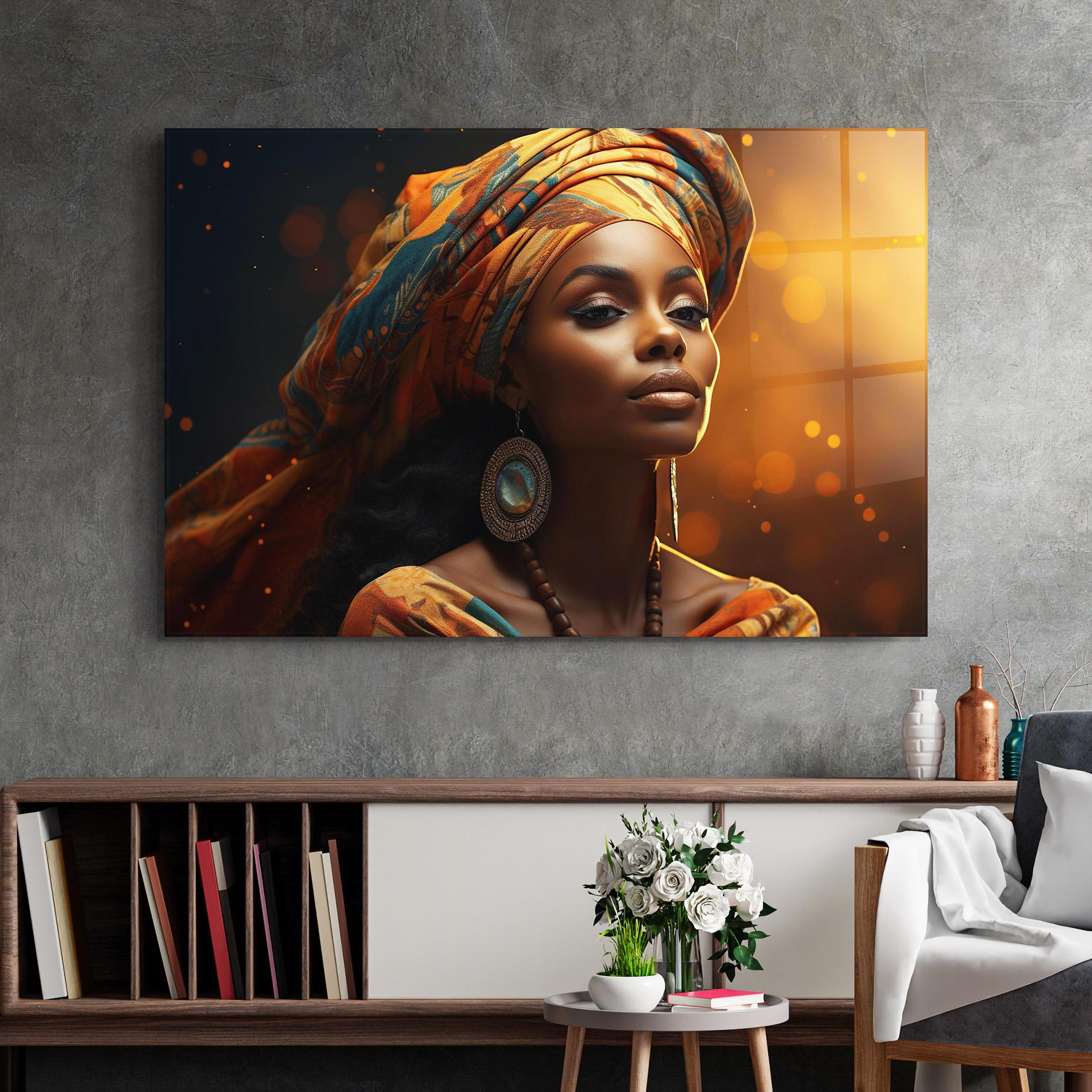 Glasbild Fashion African Portrait mockup 2