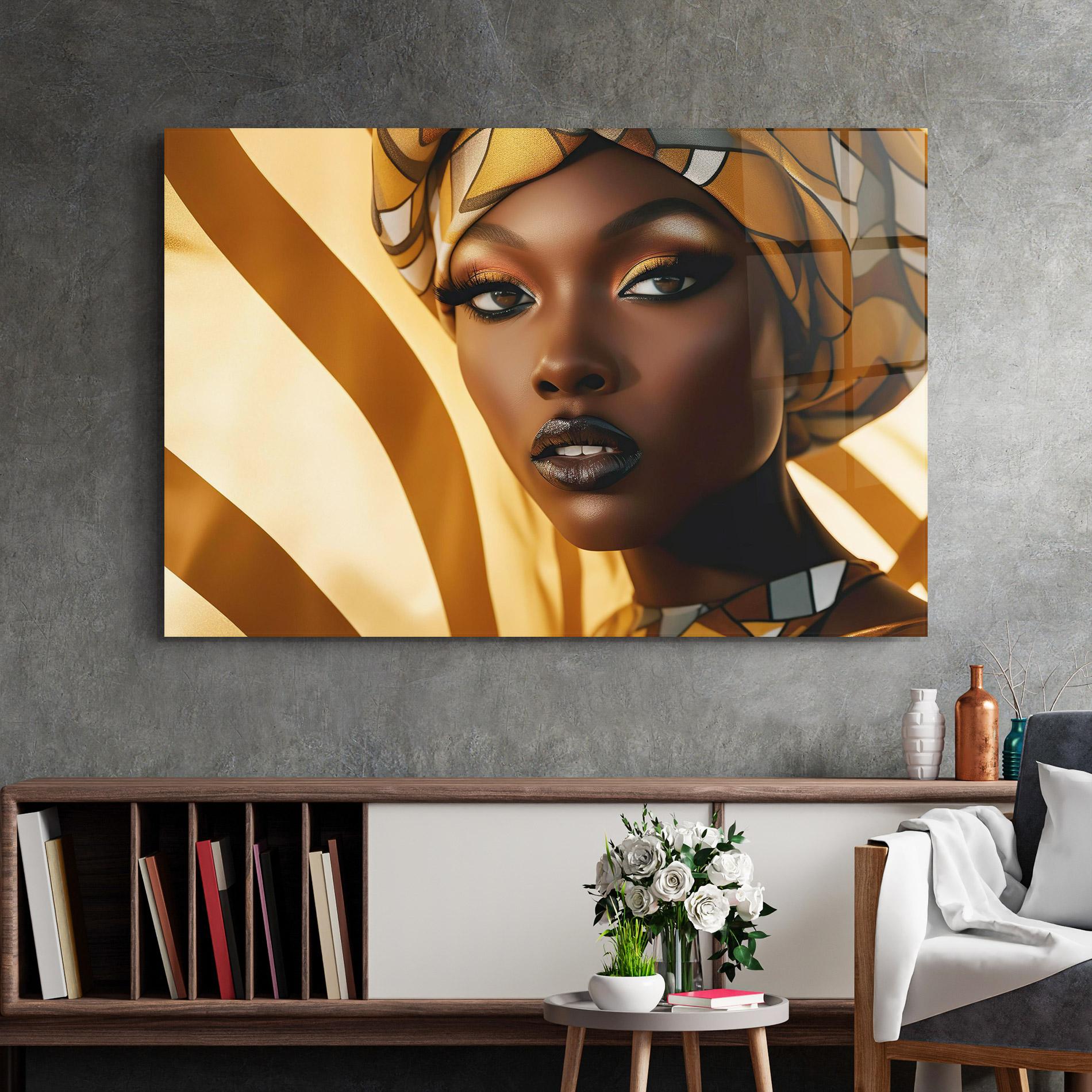 Glasbild Fashion African Woman mockup 2