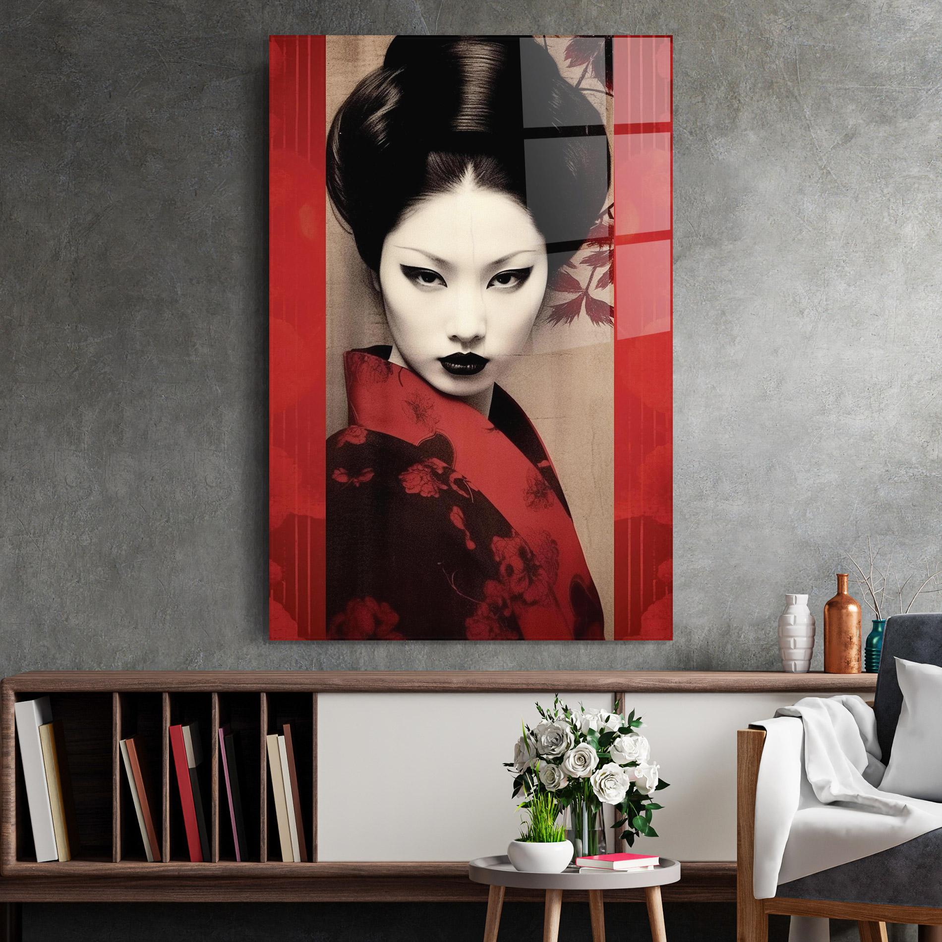 Glasbild Black Asiatic Makeup mockup 2