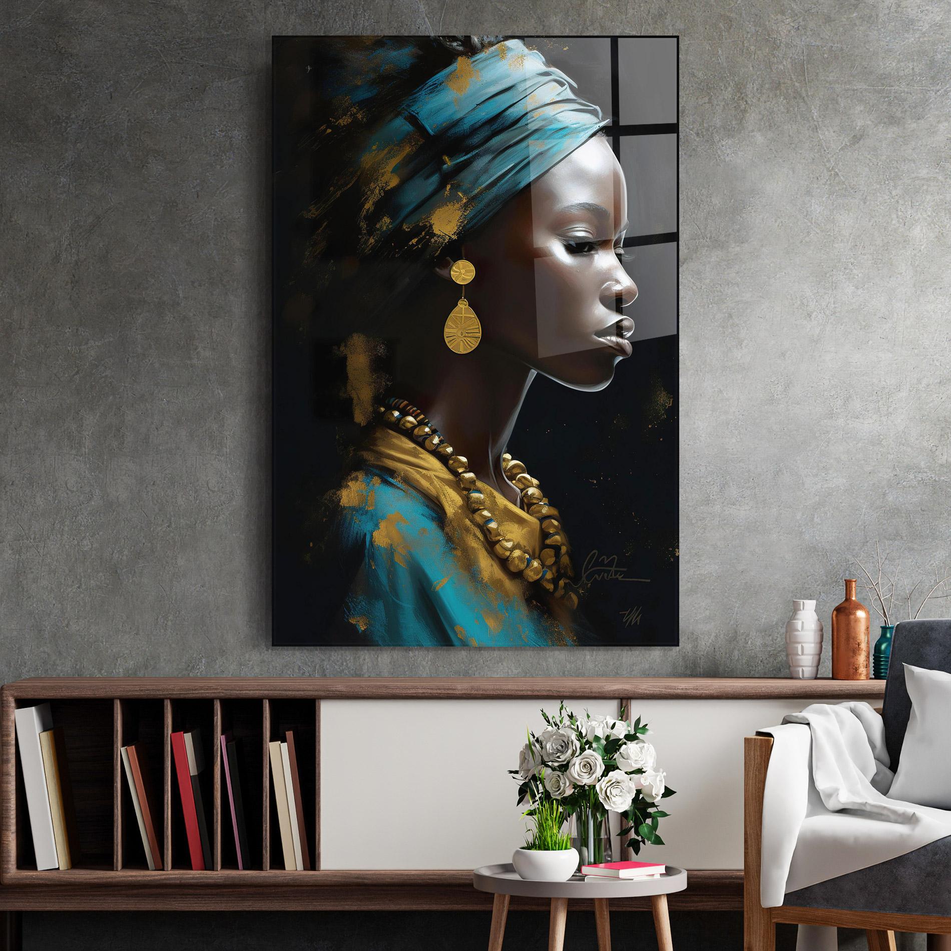 Glasbild Blue Turban mockup 2