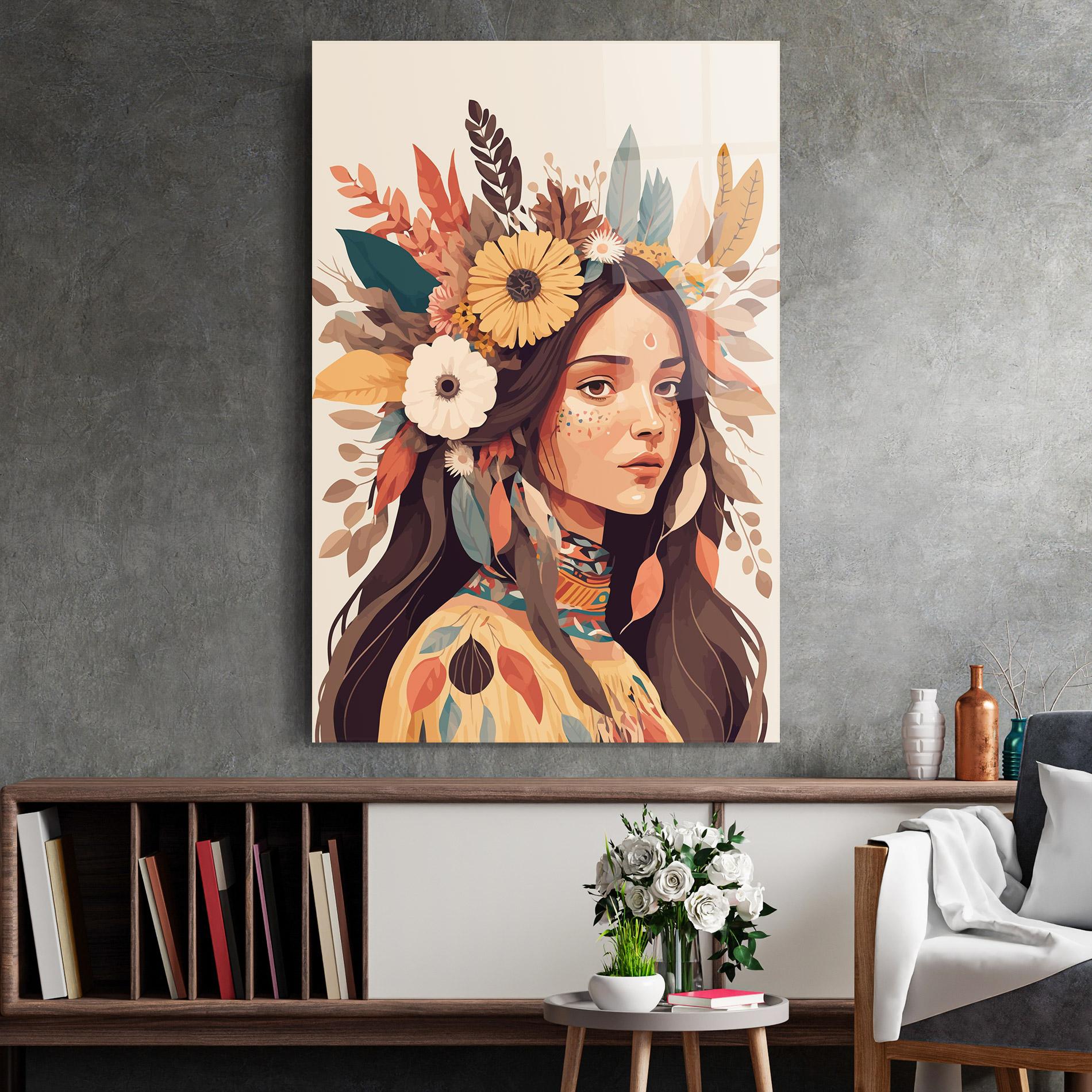 Glasbild Boho Girl mockup 2