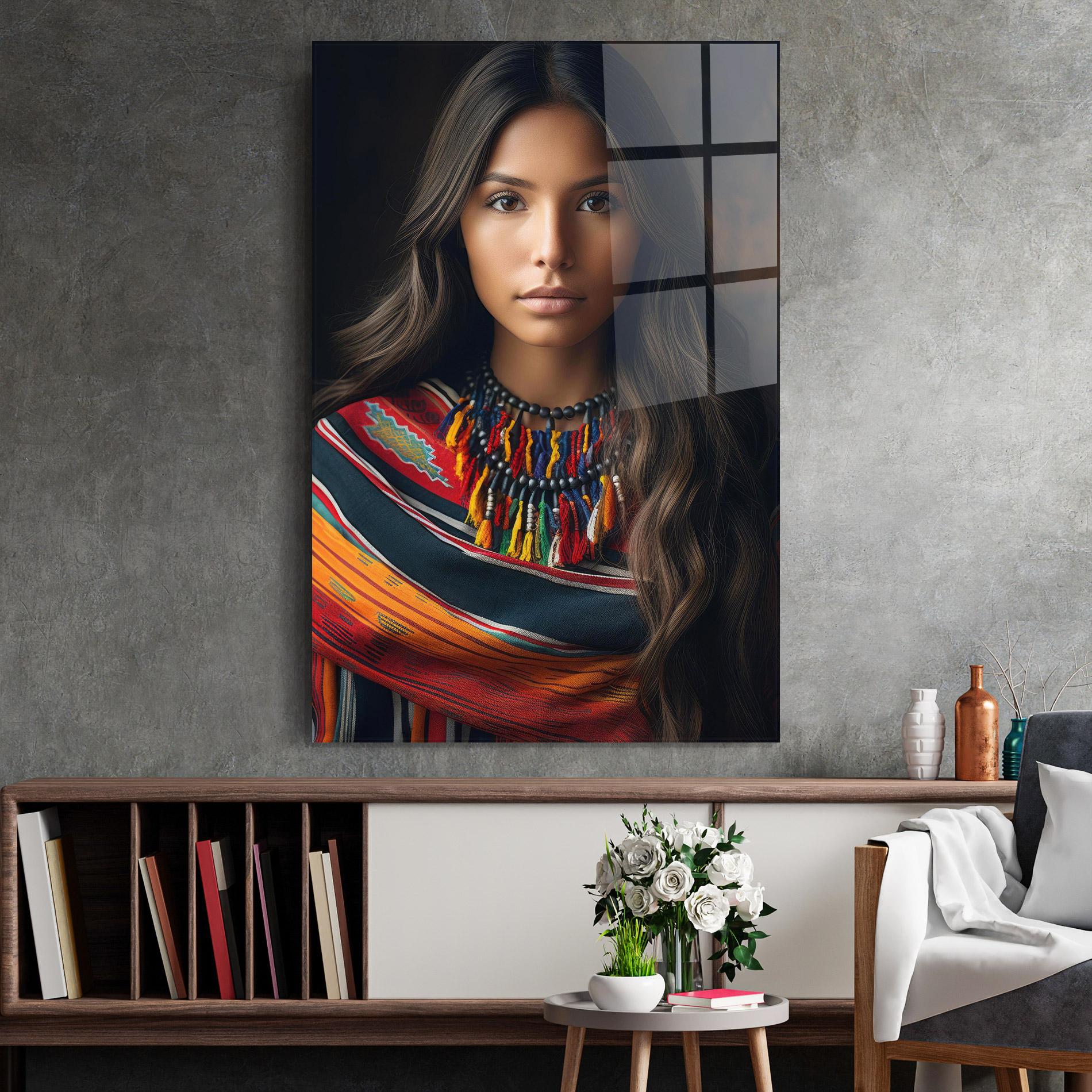 Glasbild Colorful Scarf mockup 2