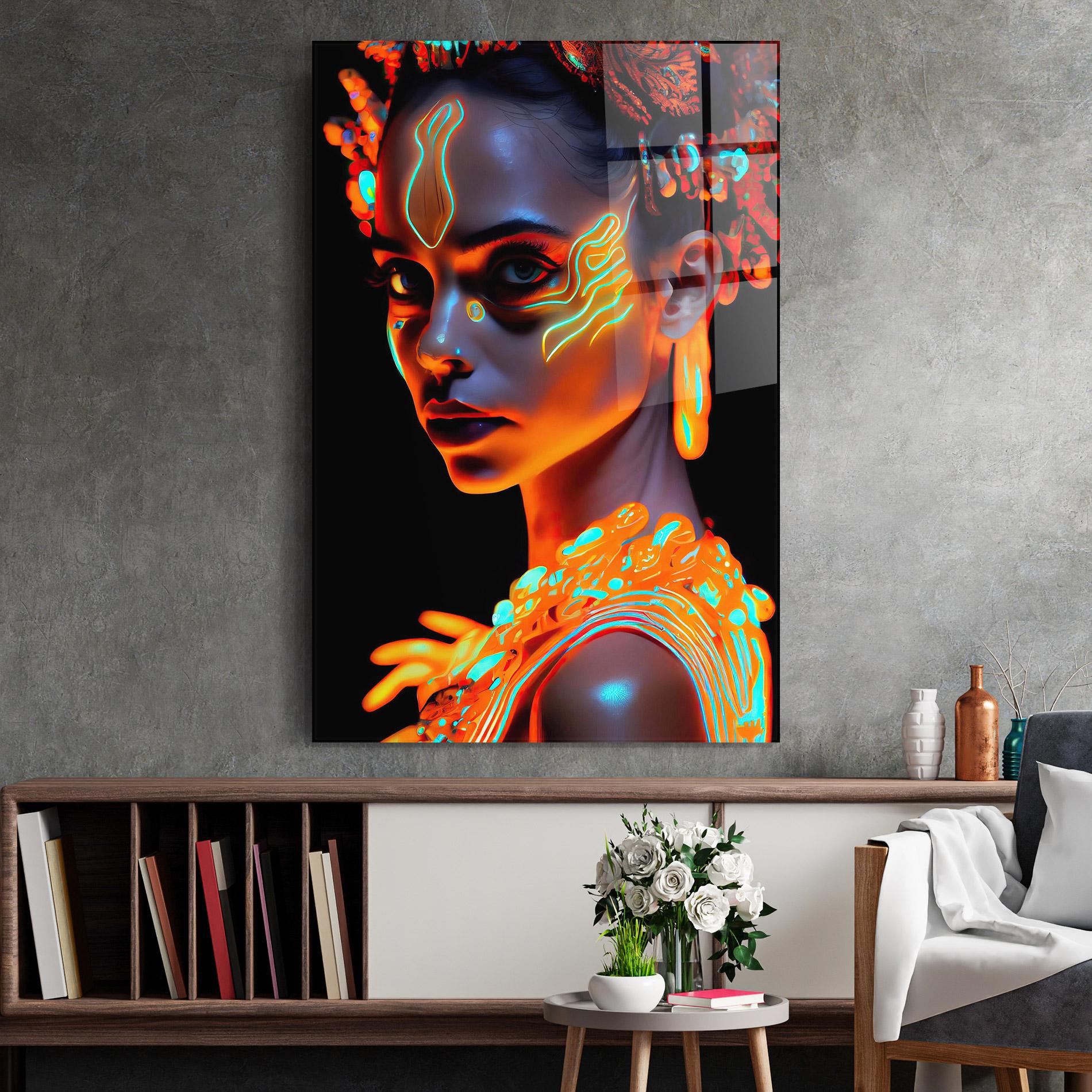 Glasbild Glowing Face Paint mockup 2