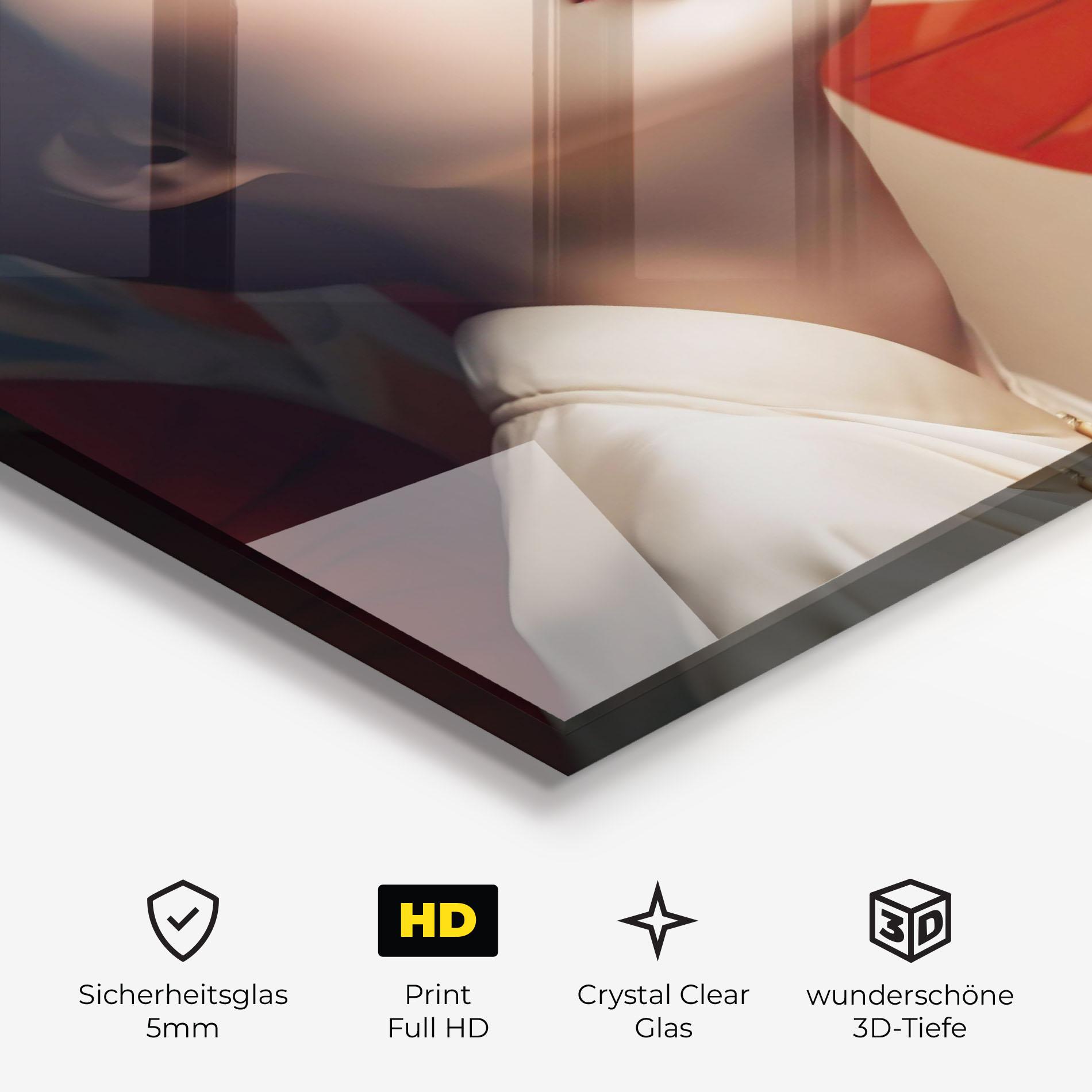 Glasbild Asiatic Red Lips mockup 3