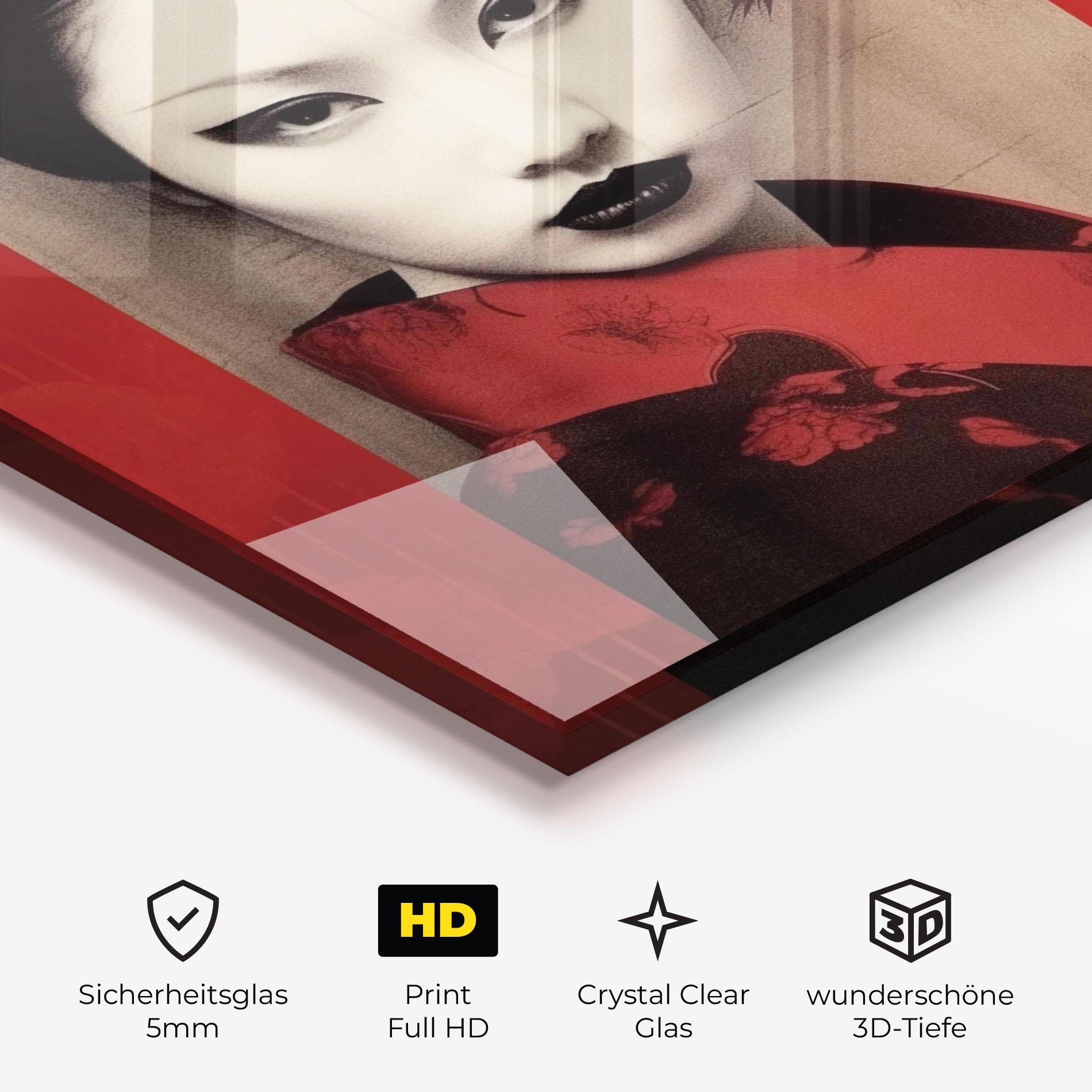 Glasbild Black Asiatic Makeup mockup 3