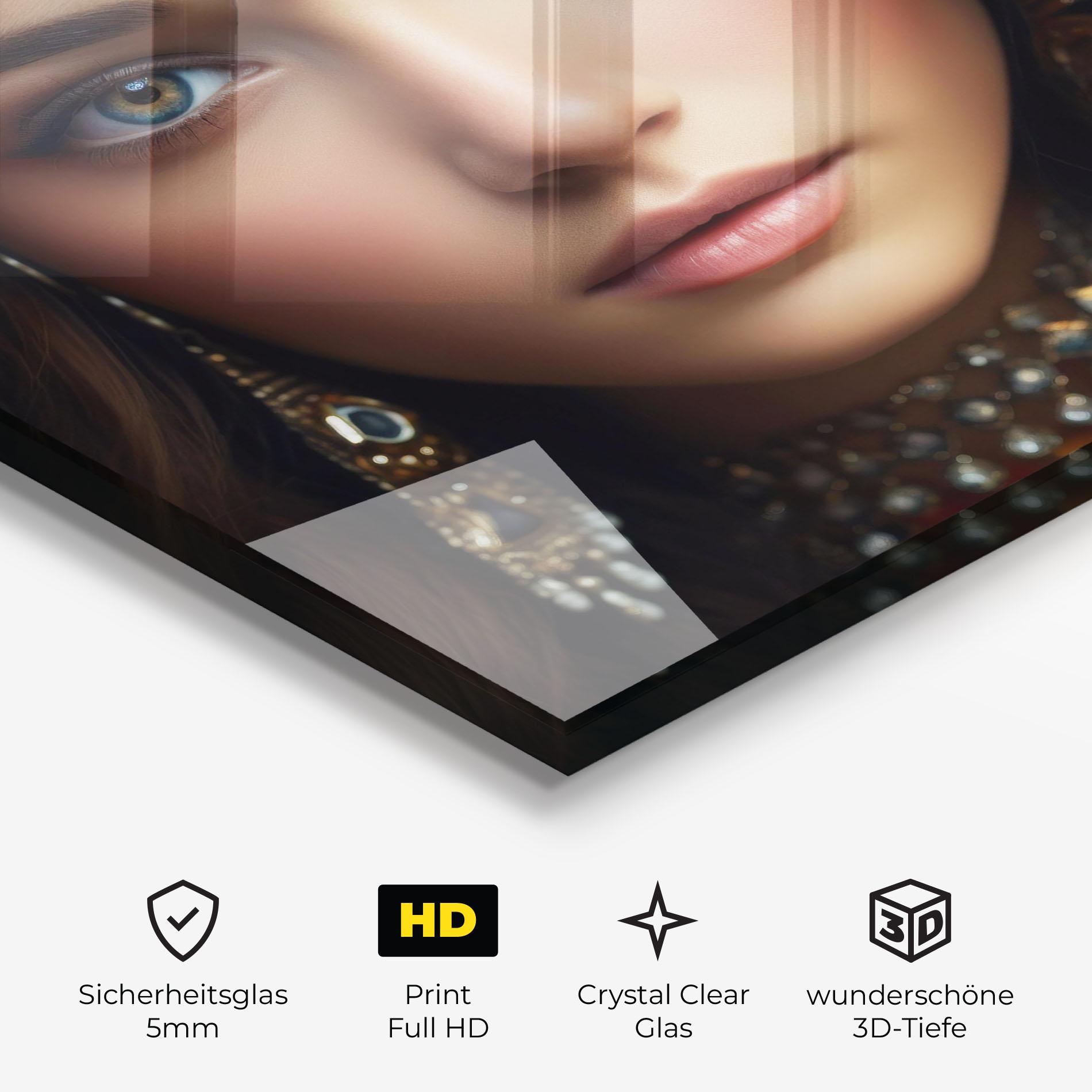 Glasbild Blue Green Culture Eye mockup 3