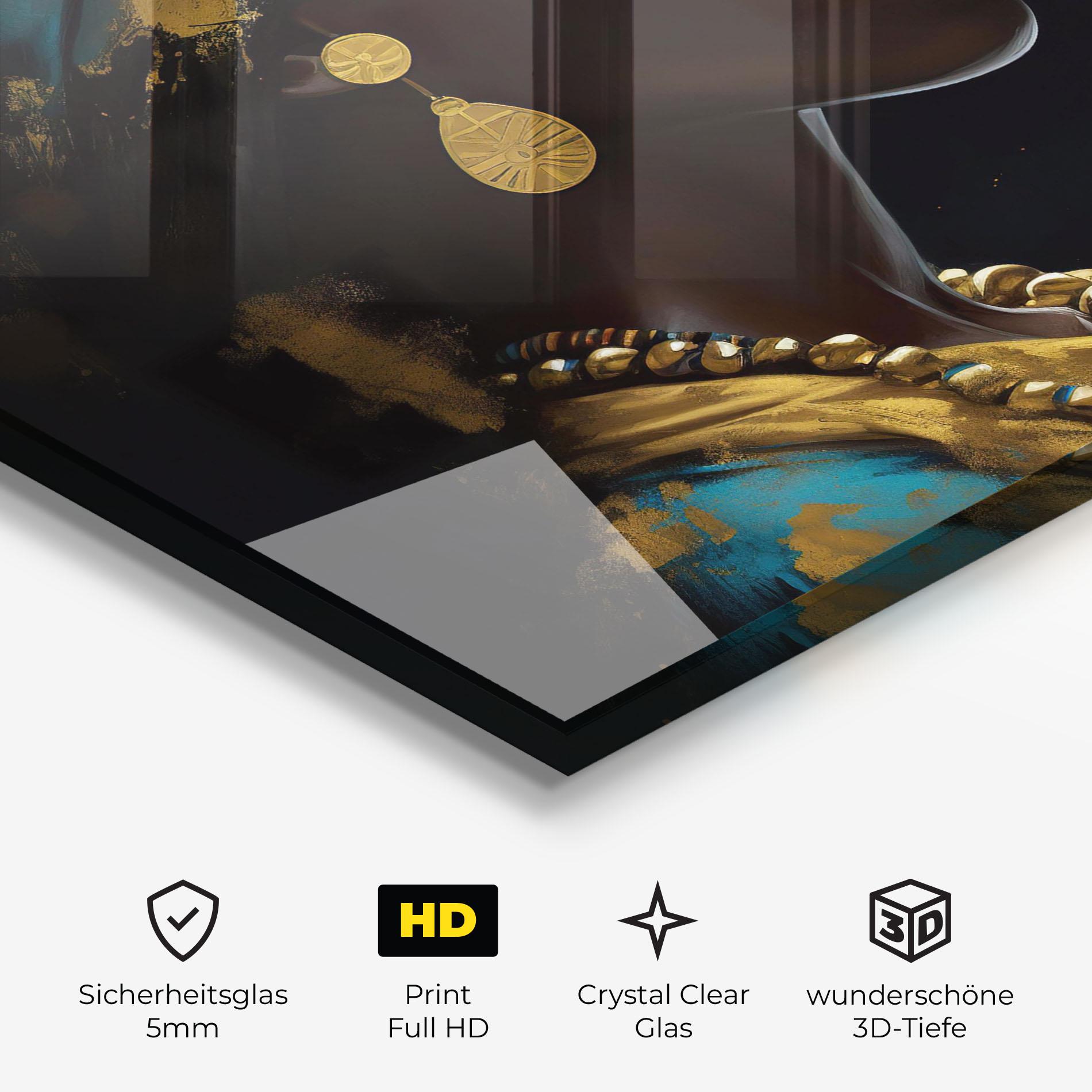 Glasbild Blue Turban mockup 3