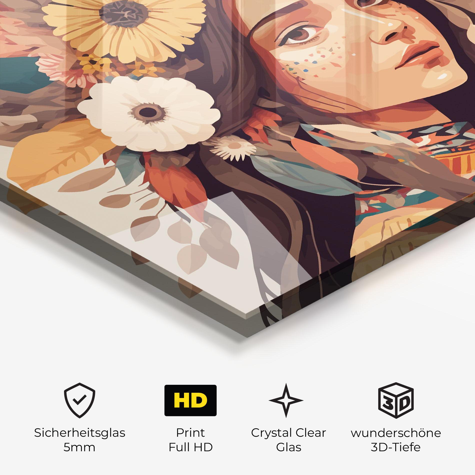 Glasbild Boho Girl mockup 3