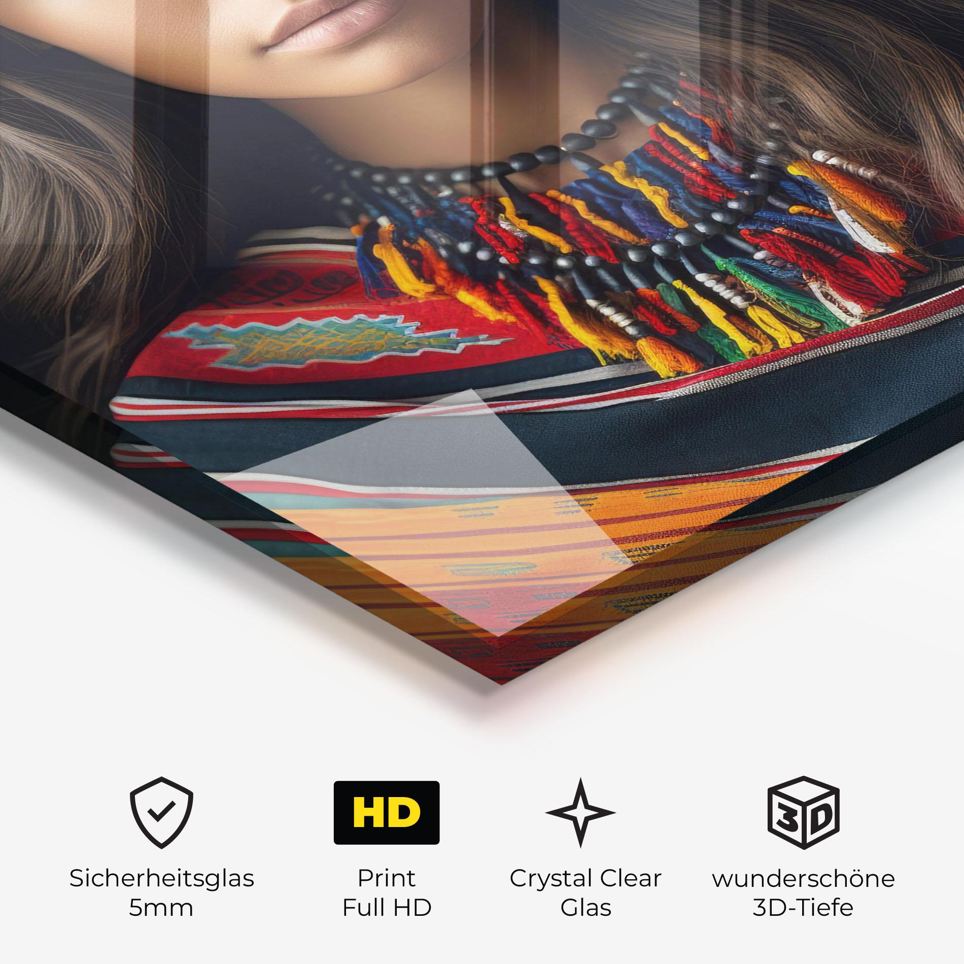 Glasbild Colorful Scarf mockup 3