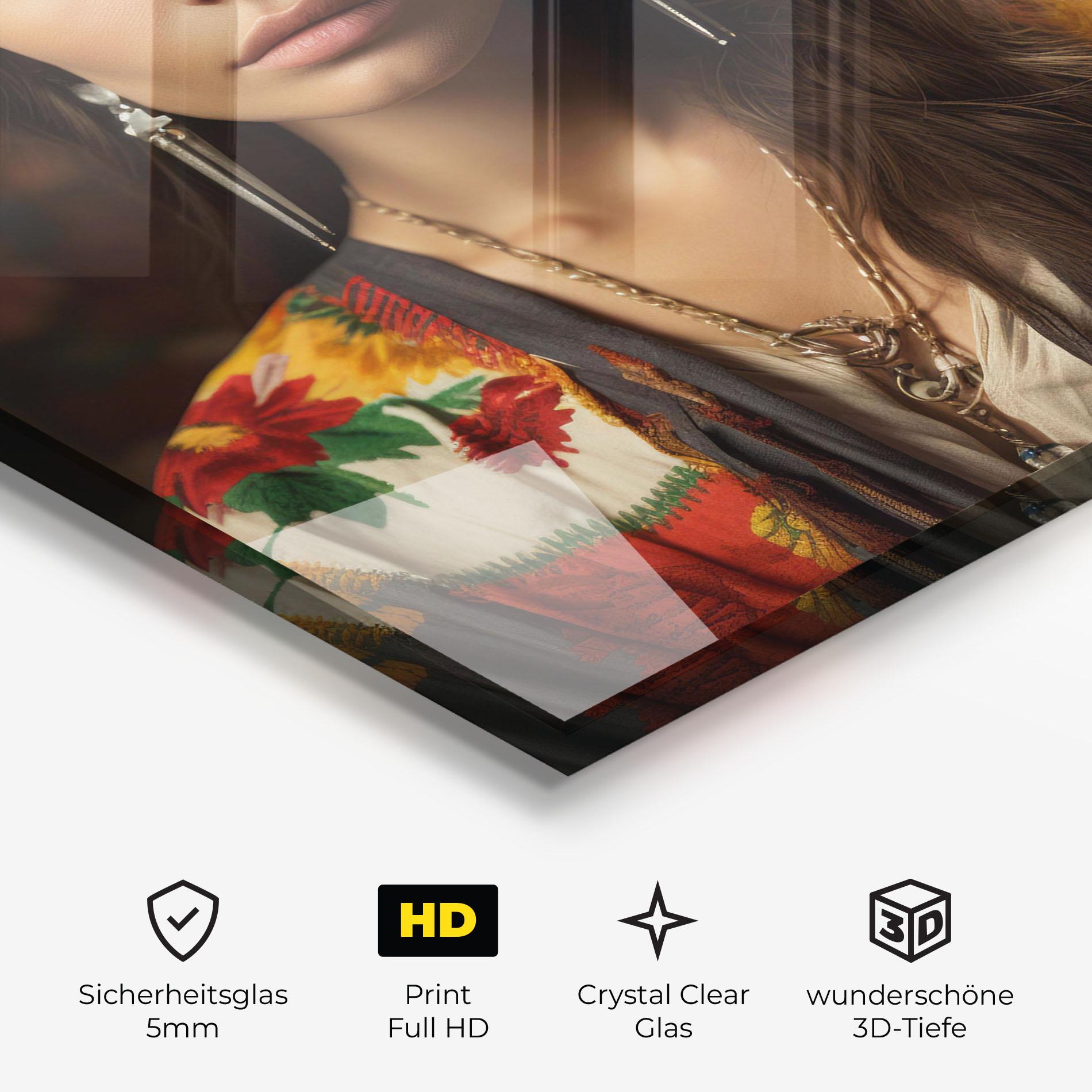 Glasbild Colorful Shawl mockup 3