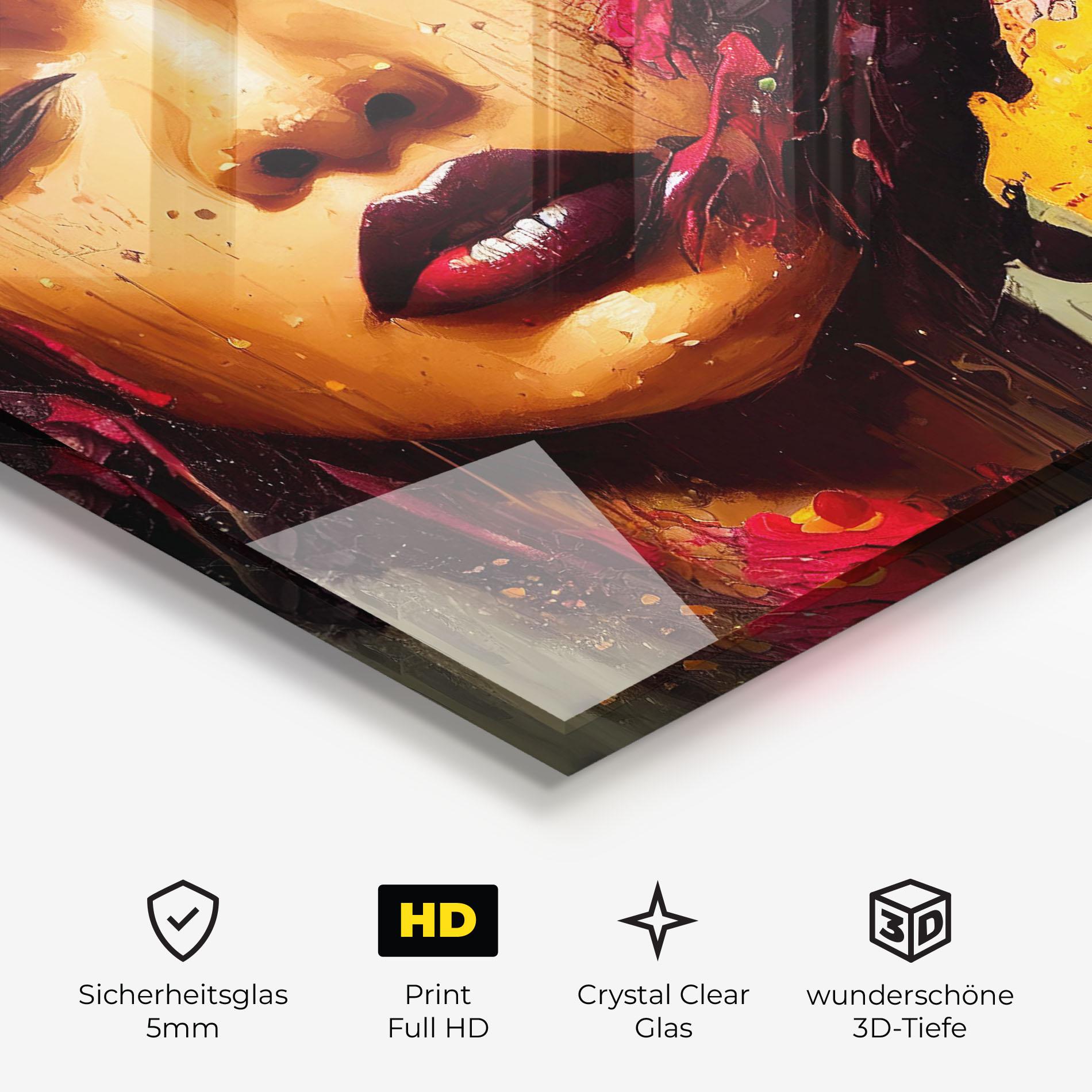 Glasbild Ebony Woman mockup 3