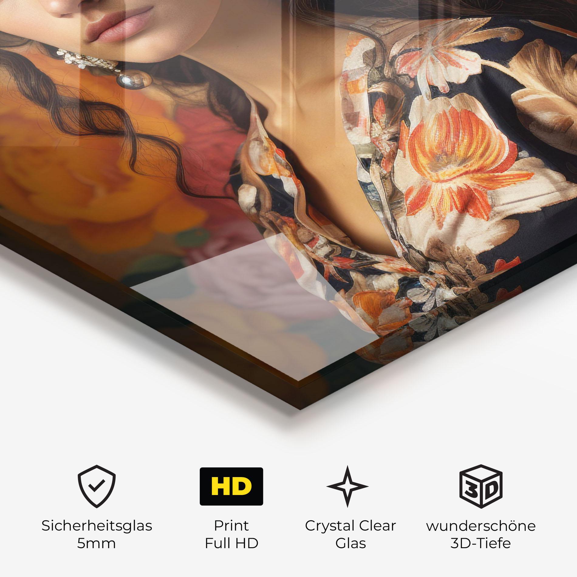 Glasbild Floral Dress Lady mockup 3