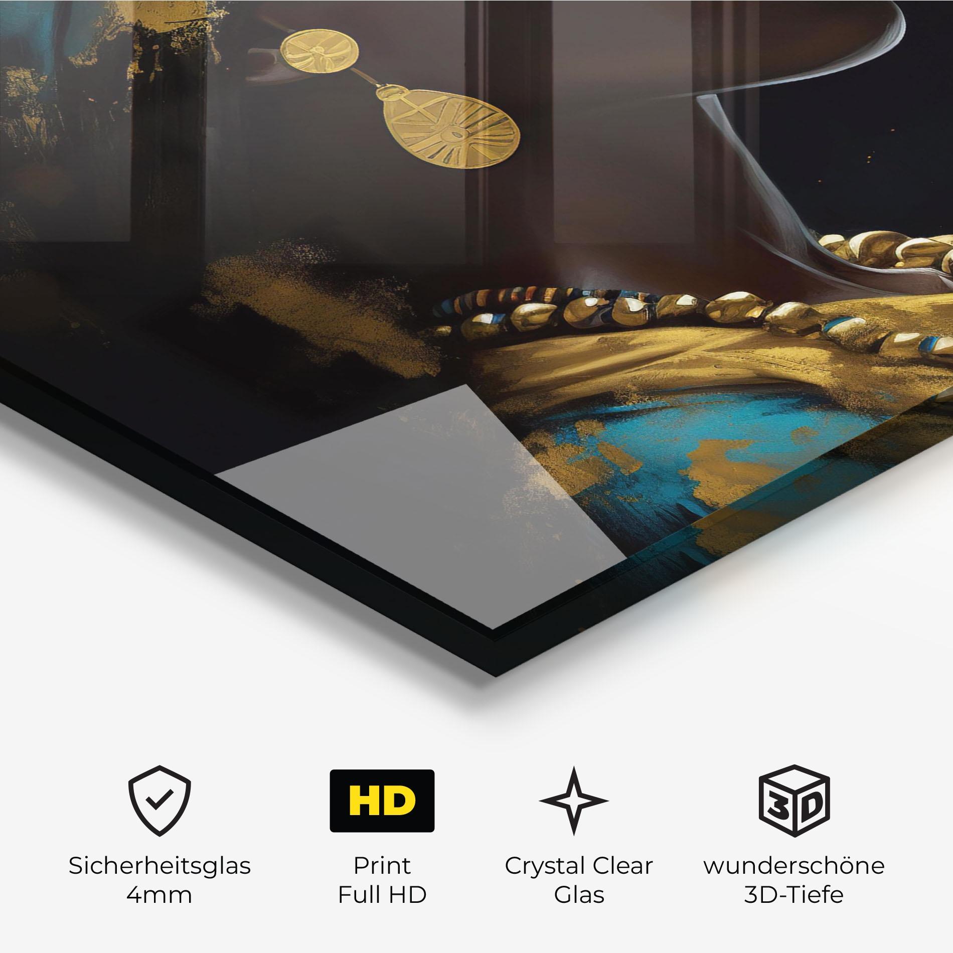 Glasbild Blue Turban mockup 3