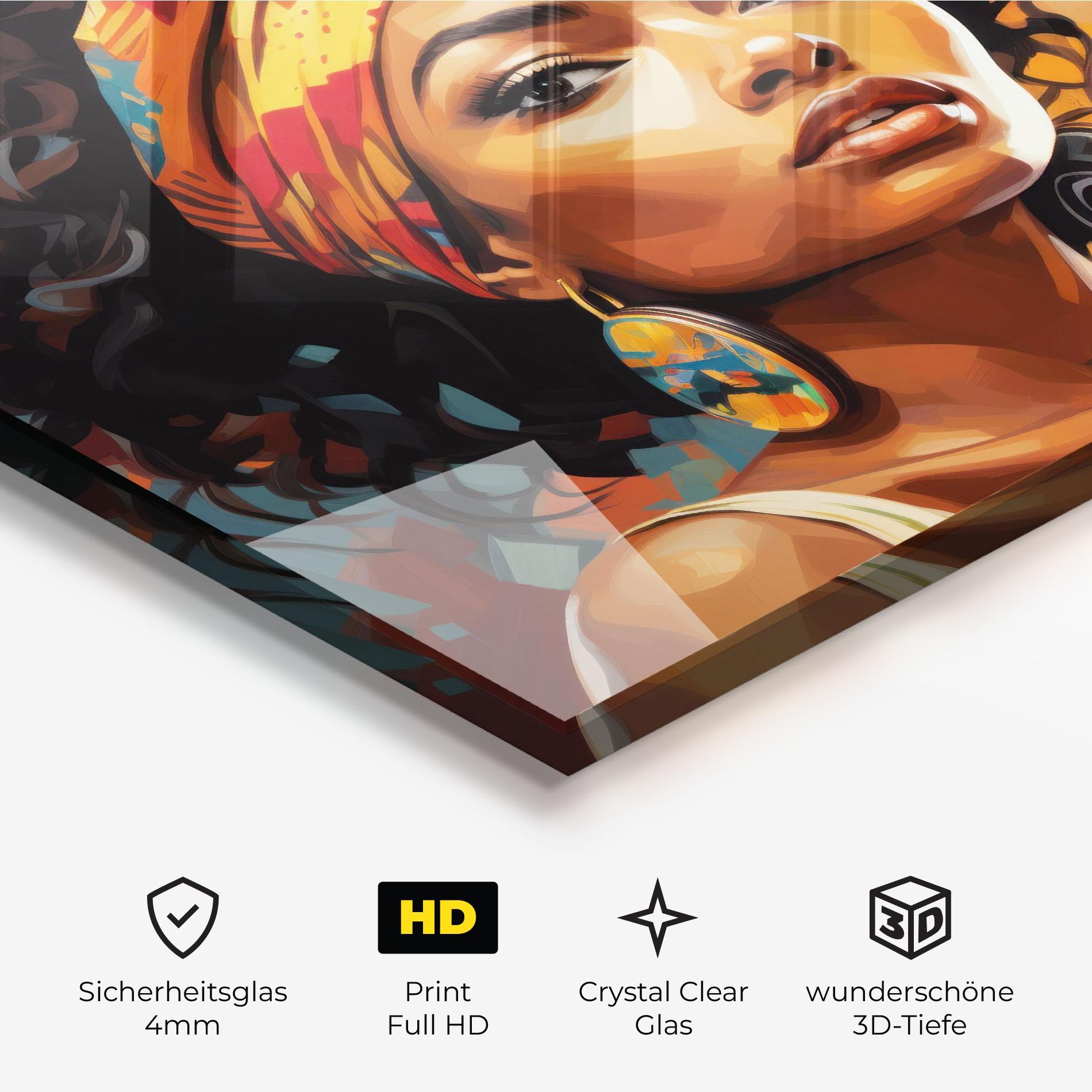 Glasbild Colorful Ethic Portrait mockup 3