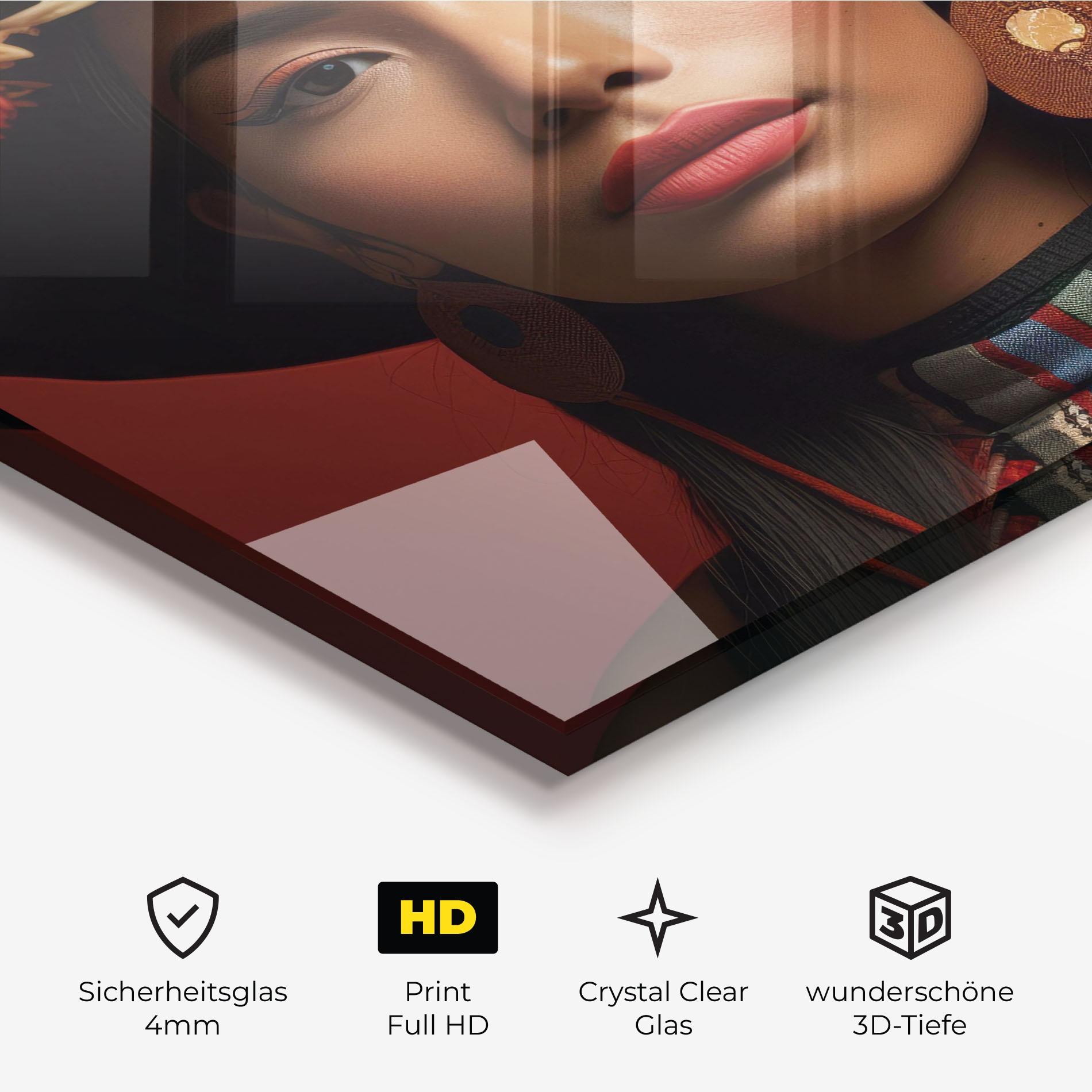 Glasbild Colorful Flowers Hat mockup 3