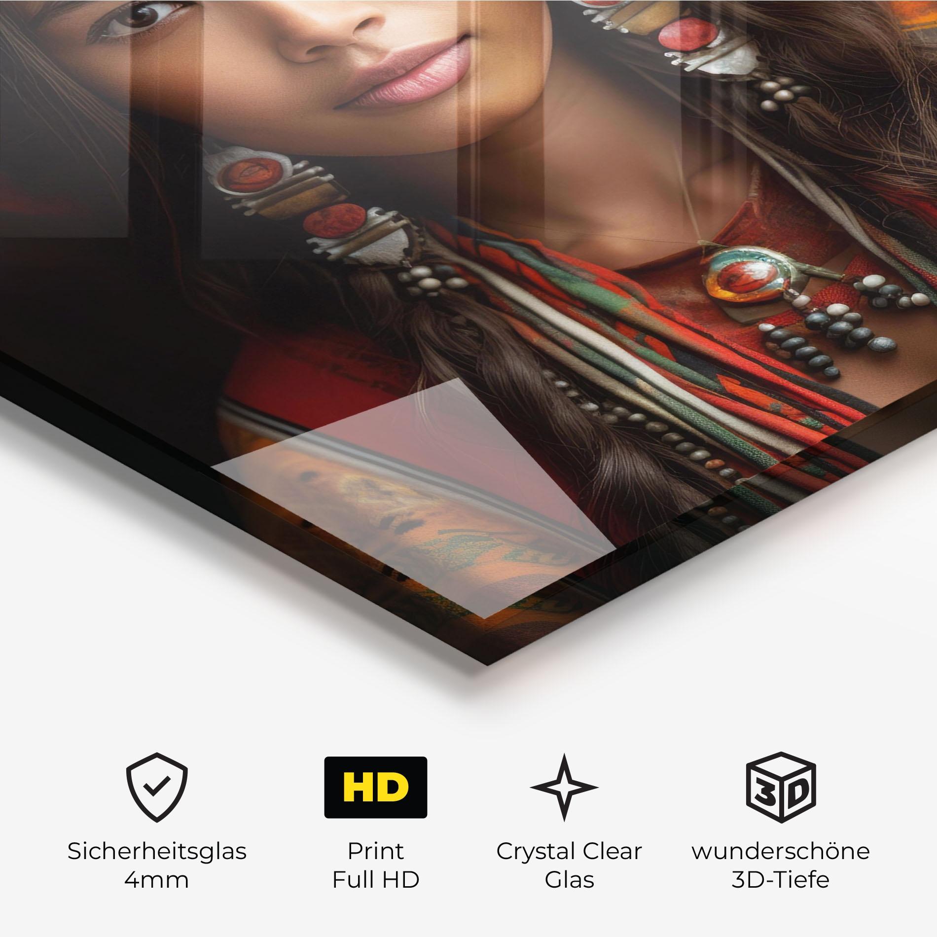 Glasbild Colorful Hat And Earrings mockup 3