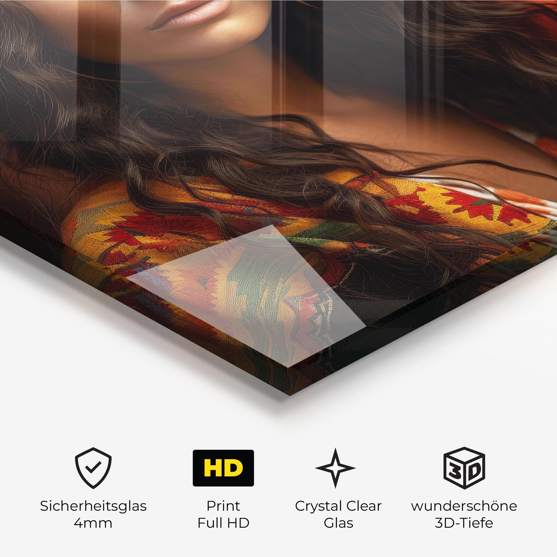 Glasbild Colorful Hat And Scarf mockup 3