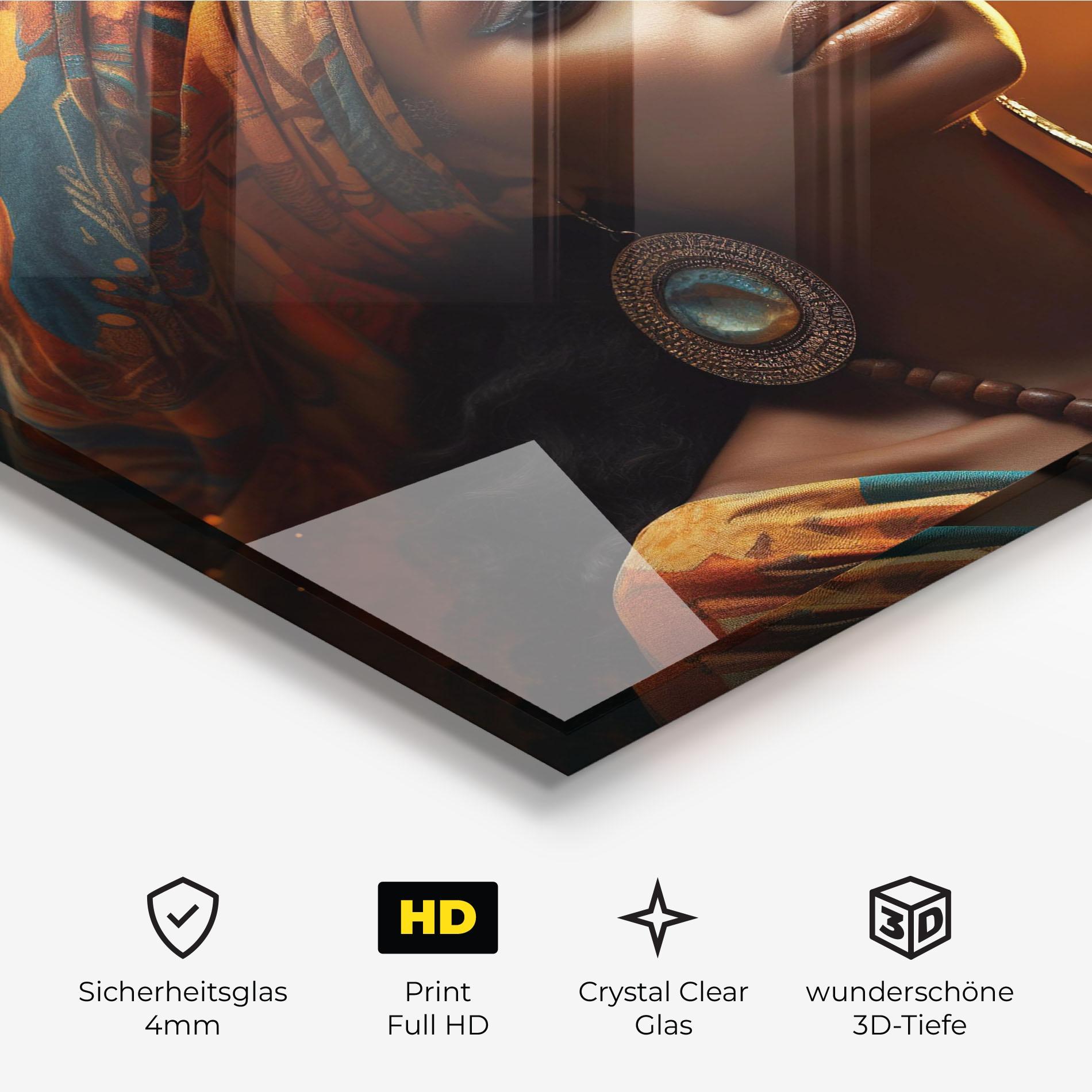 Glasbild Fashion African Portrait mockup 3