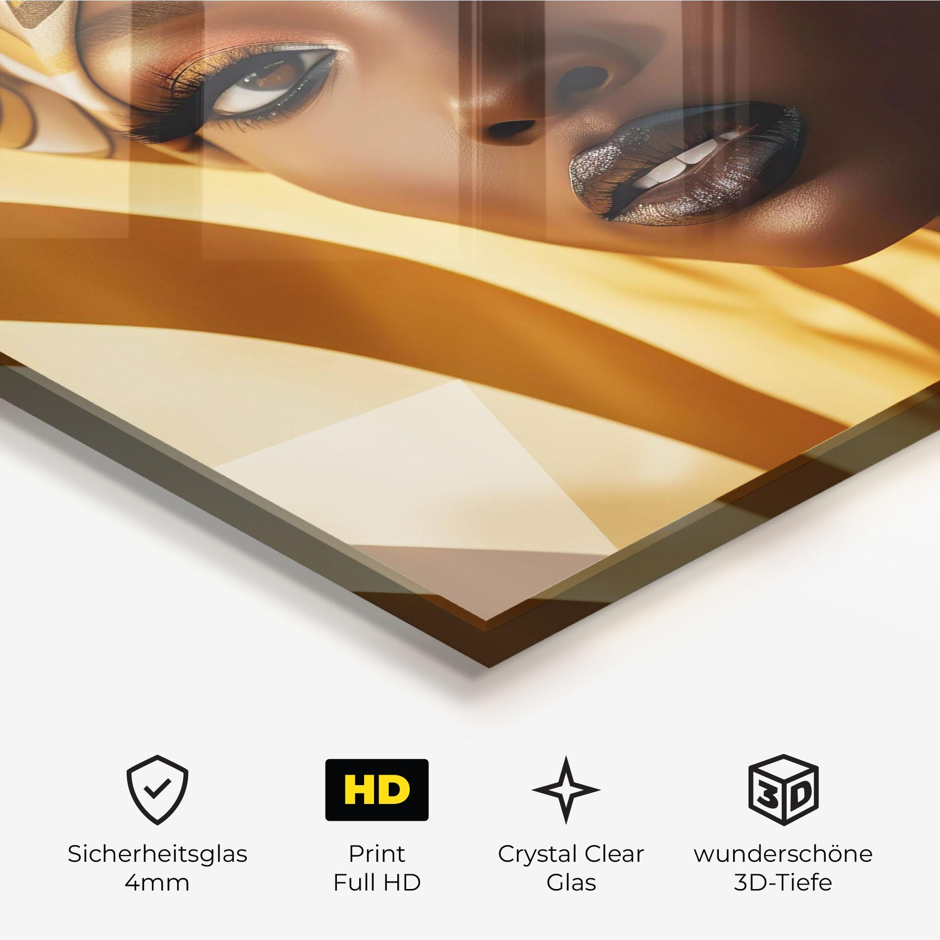 Glasbild Fashion African Woman mockup 3