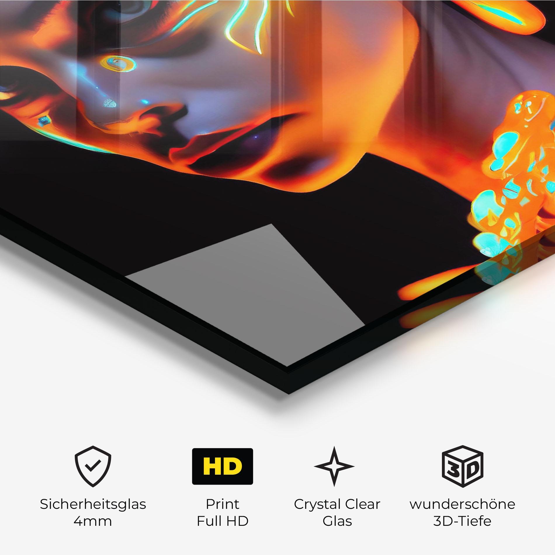Glasbild Glowing Face Paint mockup 3