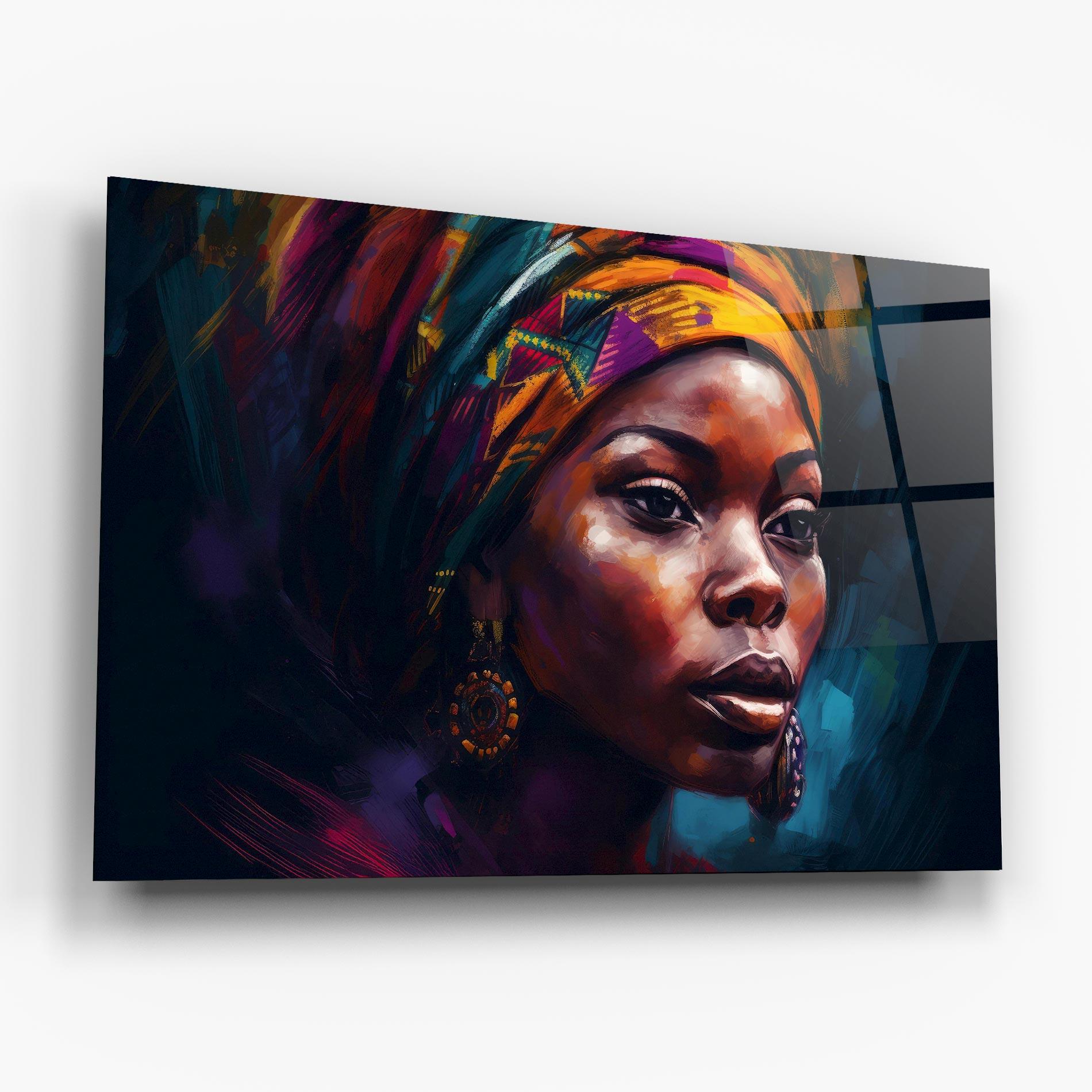 Glasbild Black Traditional Woman mockup 6