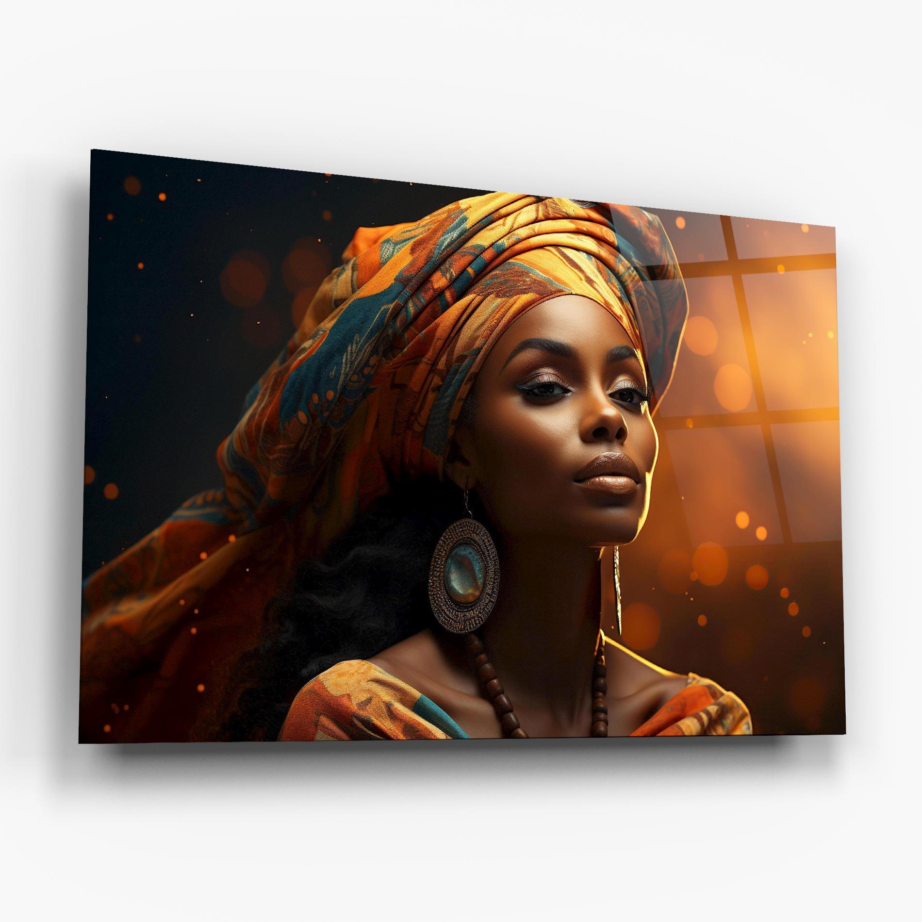 Glasbild Fashion African Portrait mockup 6