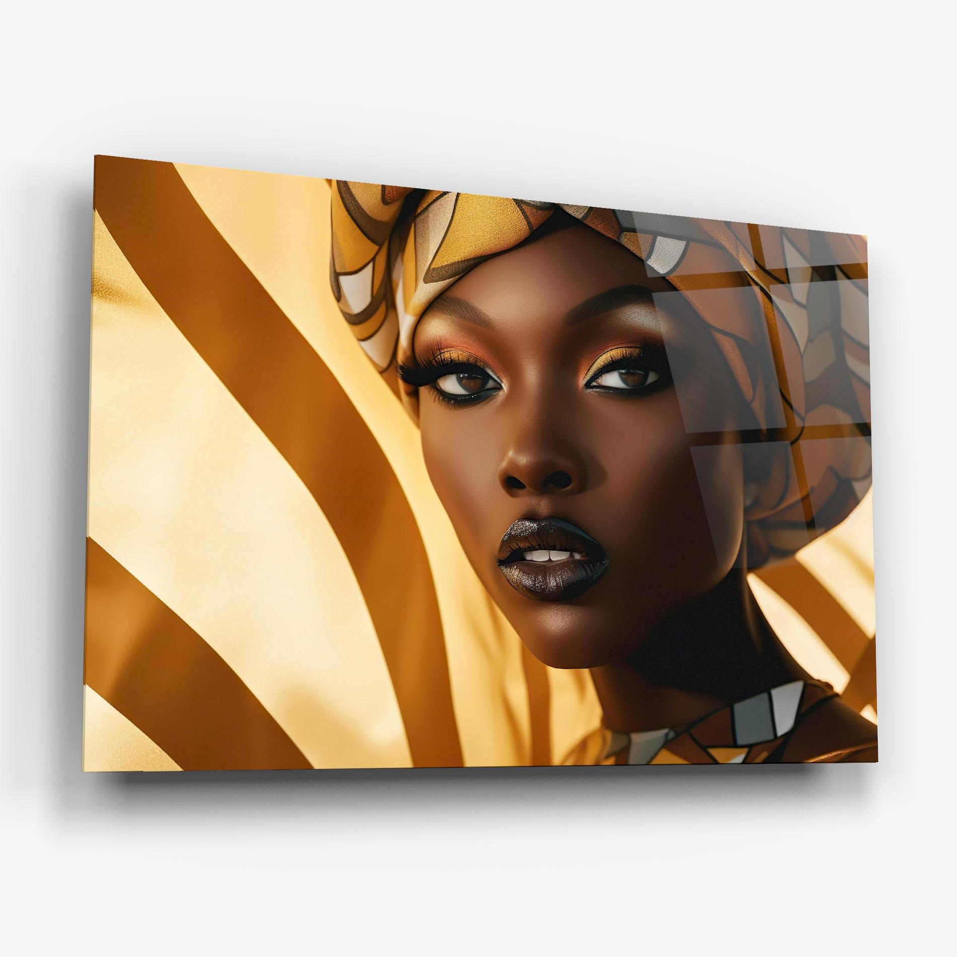 Glasbild Fashion African Woman mockup 6
