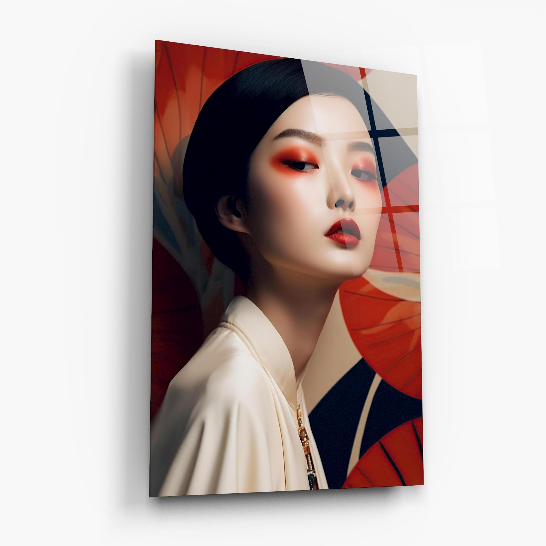 Glasbild Asiatic Red Lips mockup 6