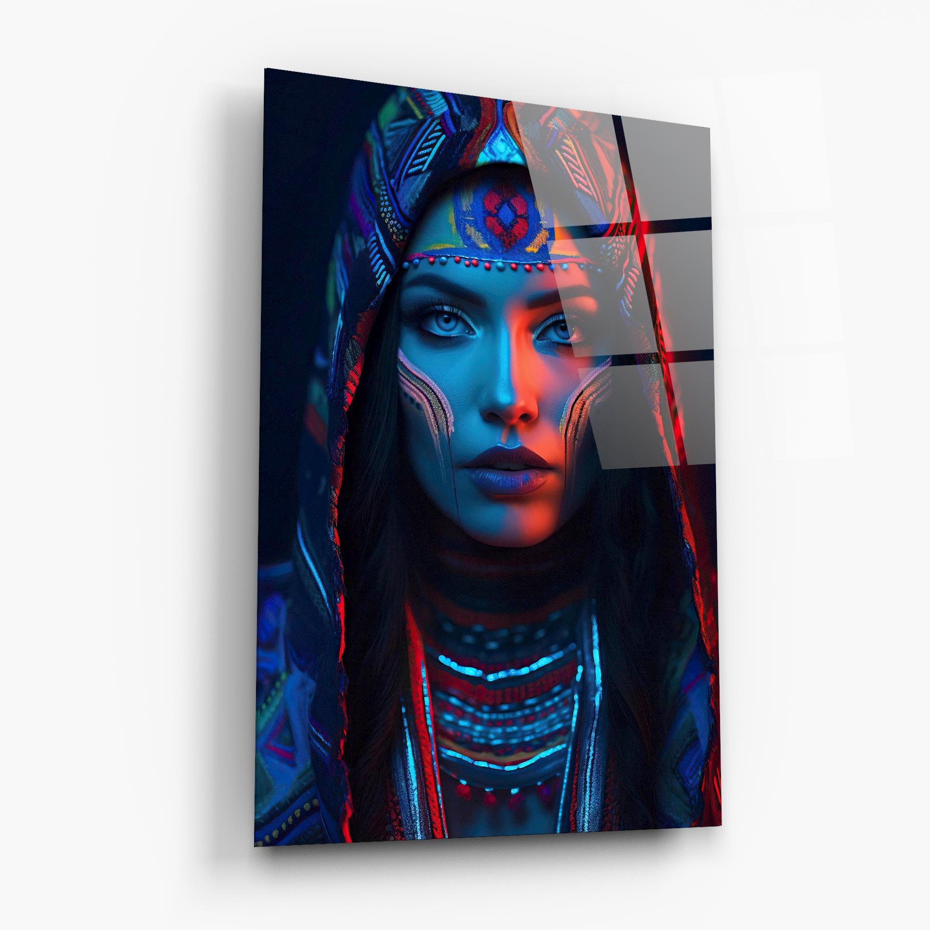 Glasbild Blue Red Light Hood mockup 6