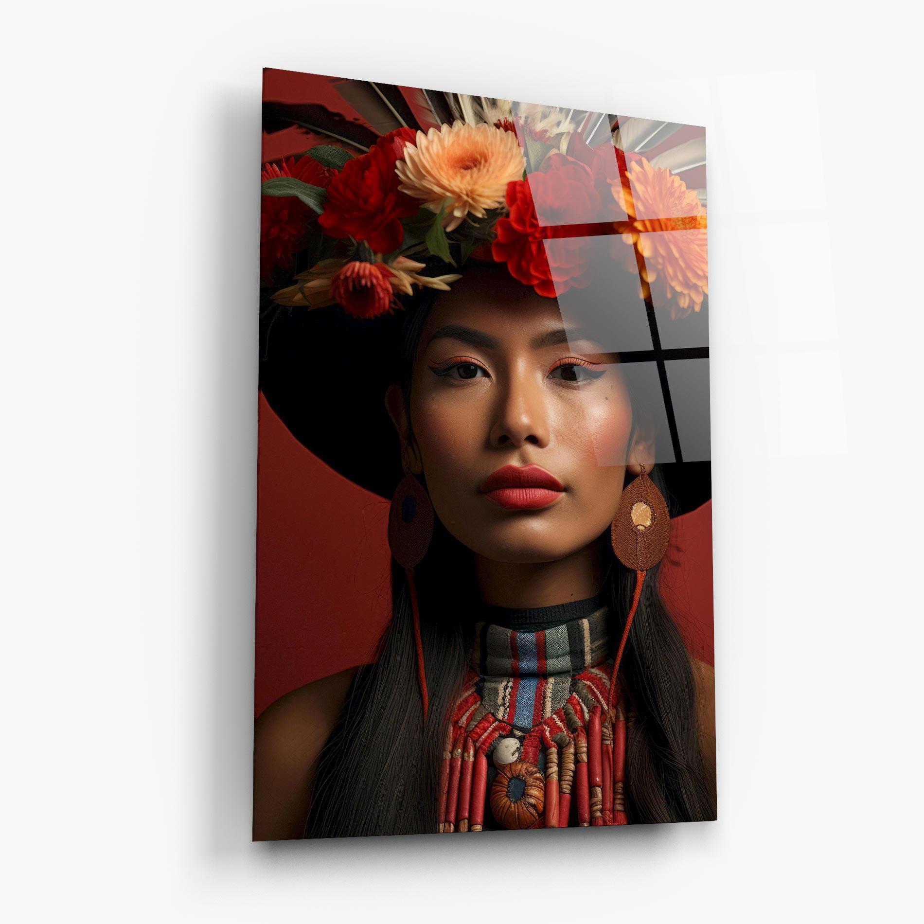 Glasbild Colorful Flowers Hat mockup 6