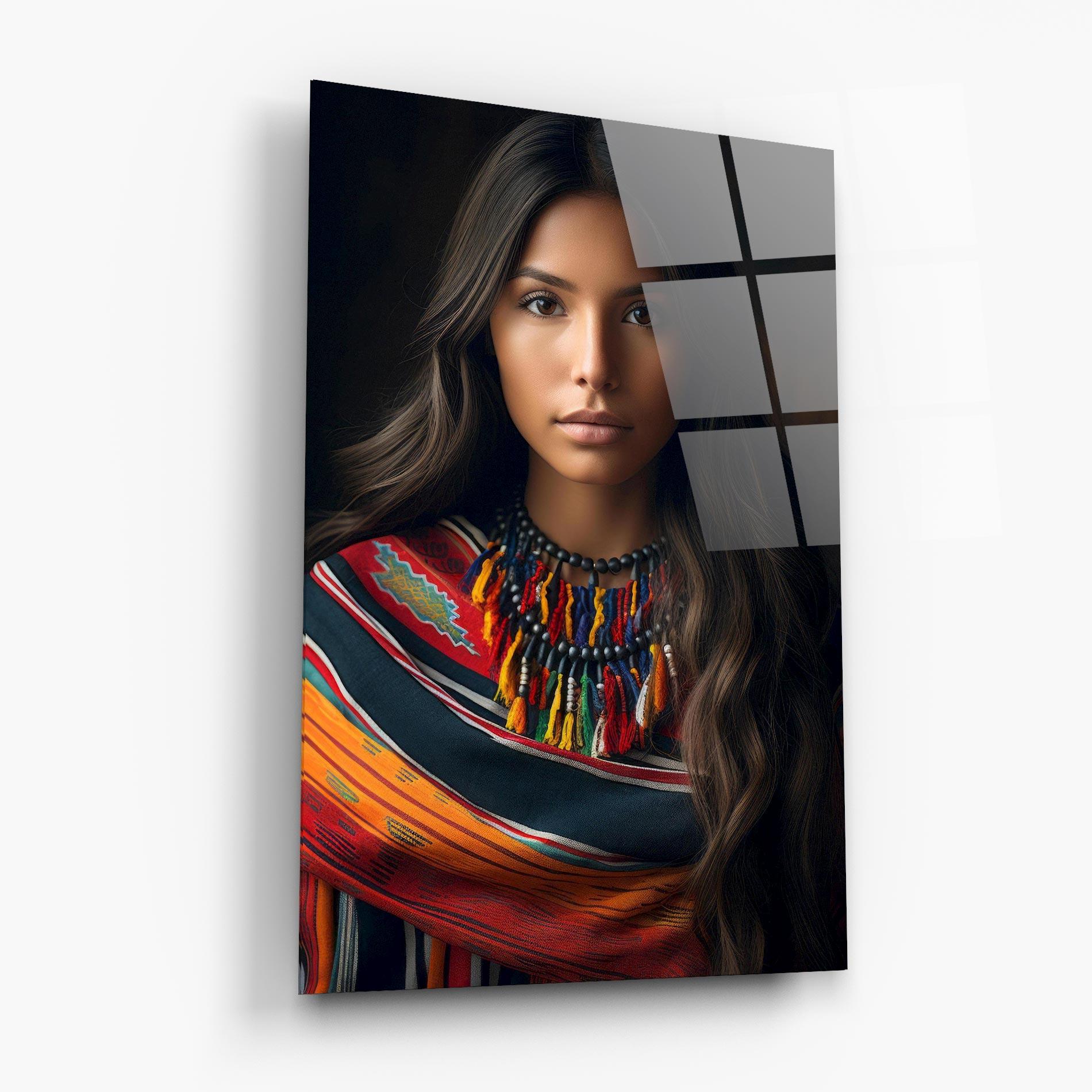 Glasbild Colorful Scarf mockup 6
