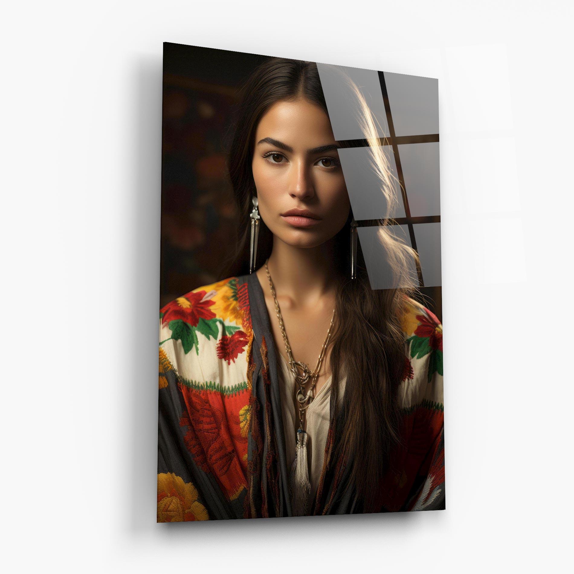 Glasbild Colorful Shawl mockup 6