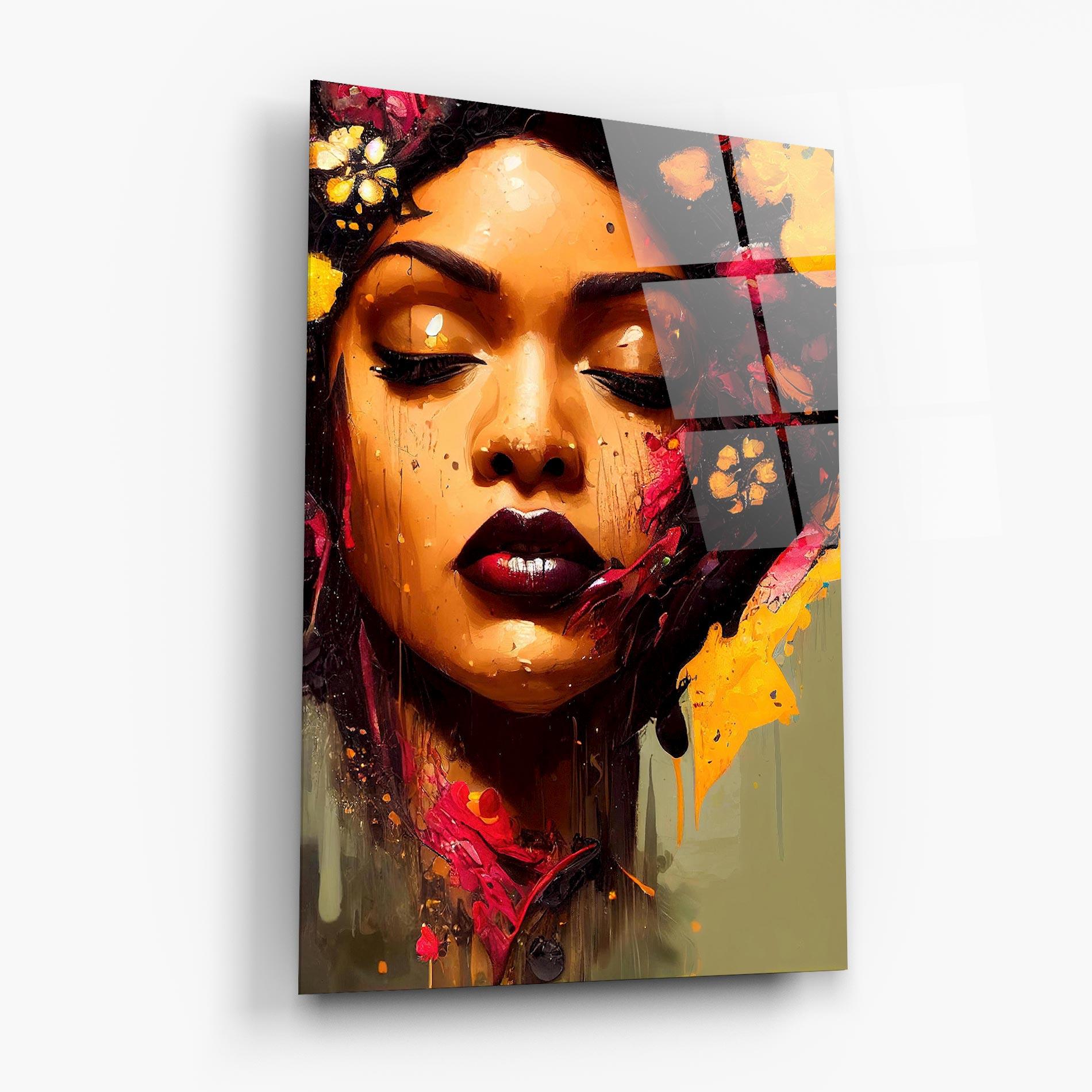 Glasbild Ebony Woman mockup 6