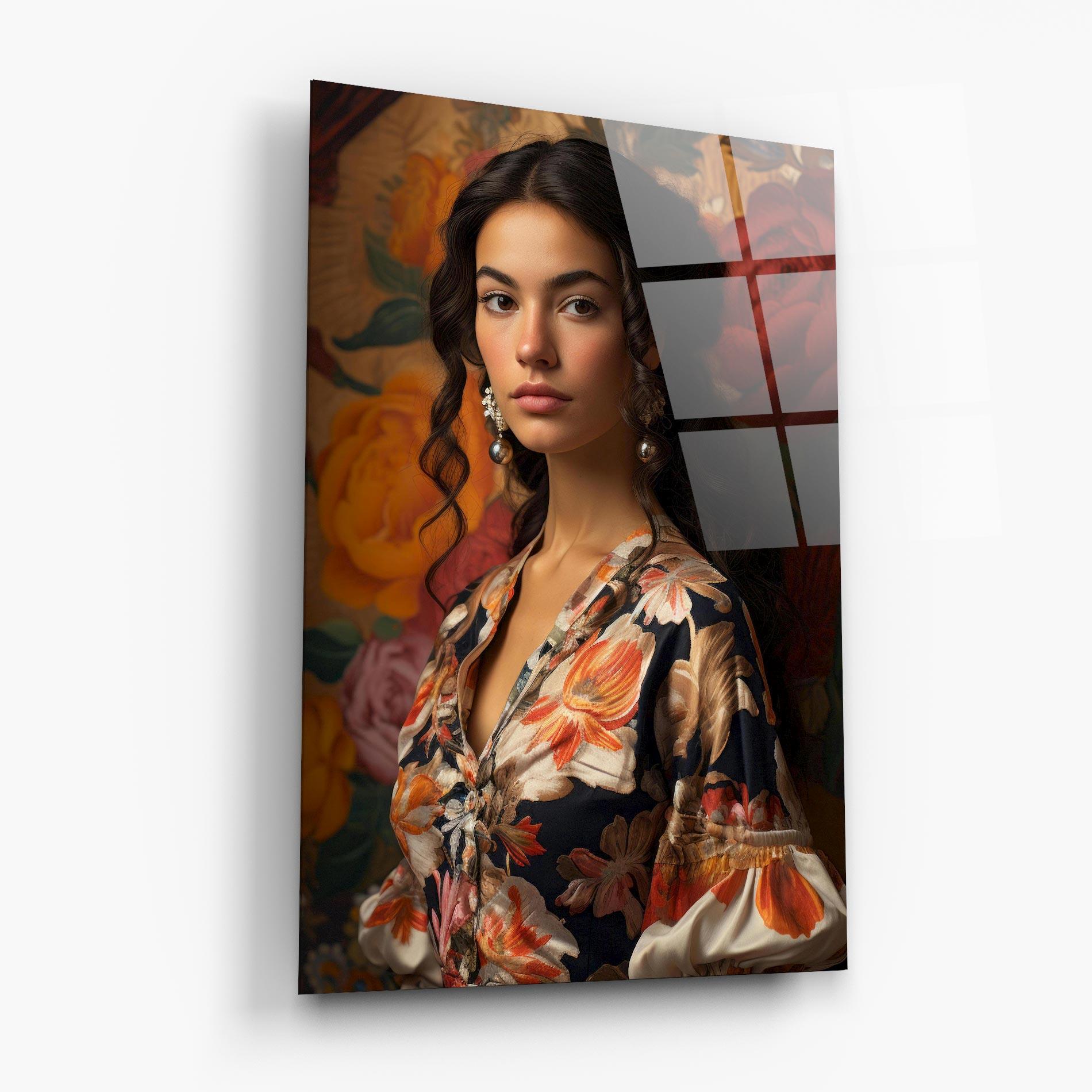 Glasbild Floral Dress Lady mockup 6