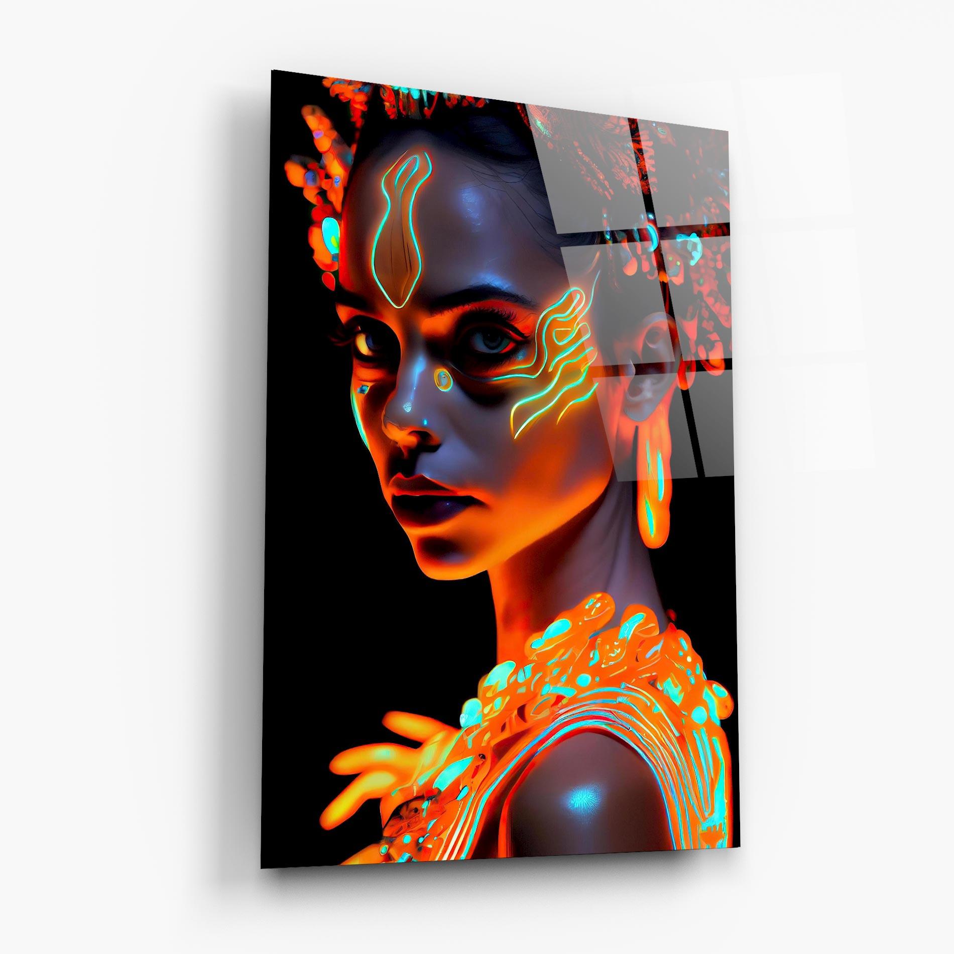 Glasbild Glowing Face Paint mockup 6