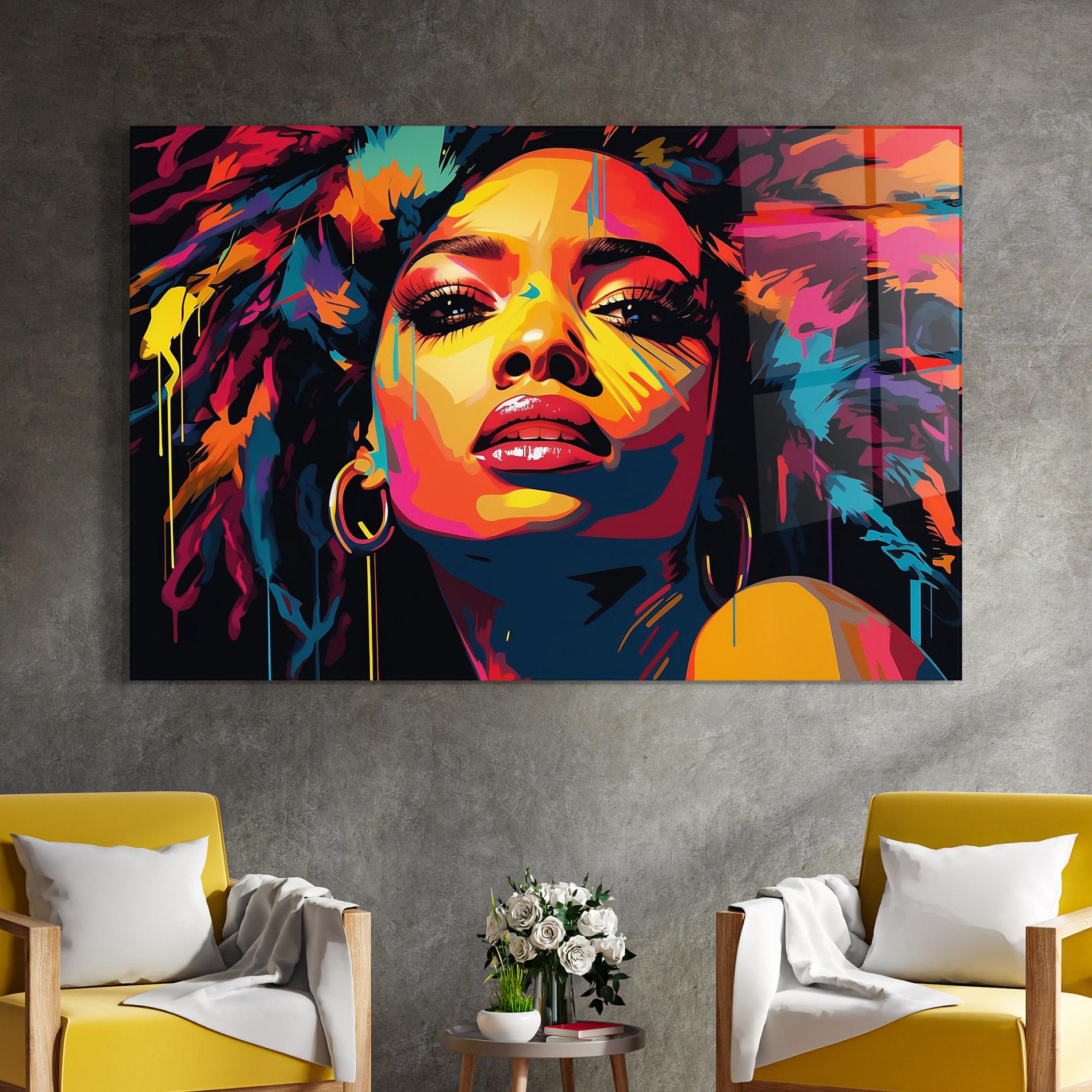 Glasbild Beautiful African Art mockup 4